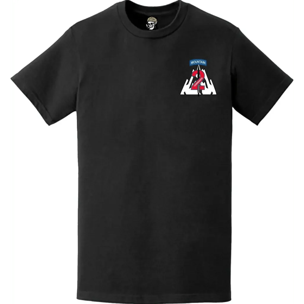 2nd BCT 10th Mountain Division 'Commandos' Logo Emblem Left Chest T-Shirt