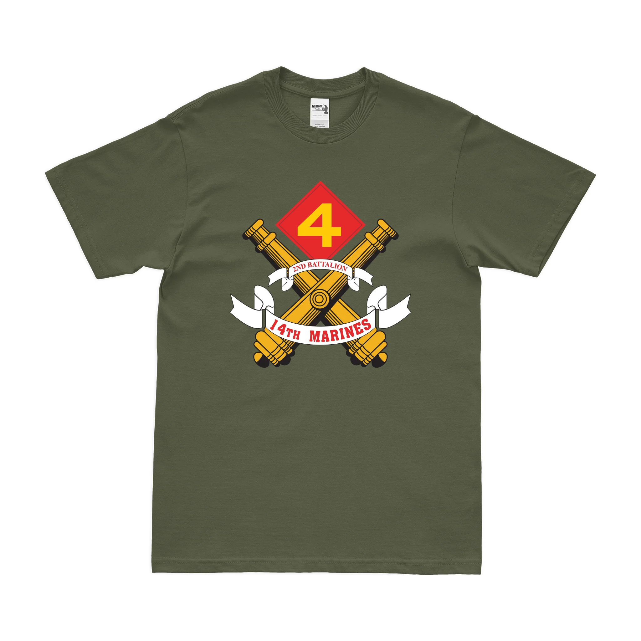 2nd Bn 14th Marines (2/14 Marines) Unit Logo T-Shirt - Image 2