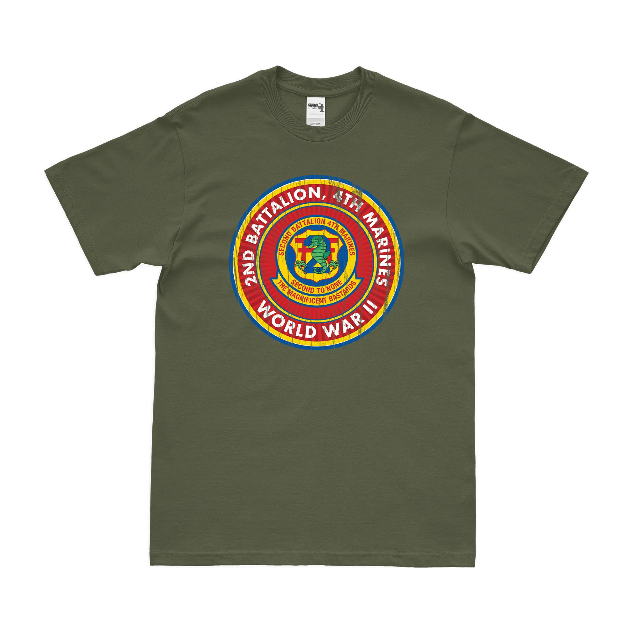 2nd Bn 4th Marines (2/4 Marines) World War II T-Shirt - Image 4