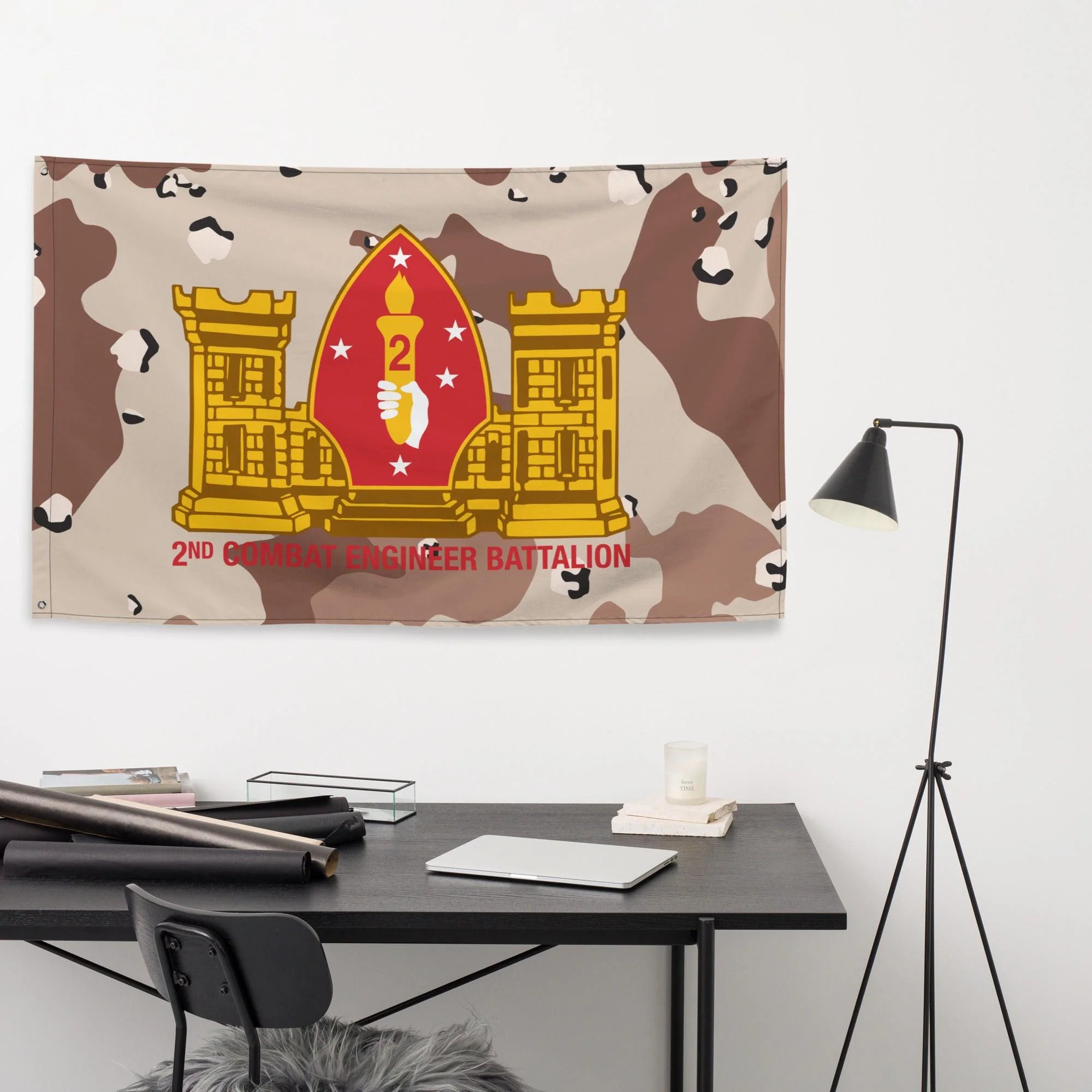 2nd CEB USMC Chocolate-Chip Camo Flag - Image 2