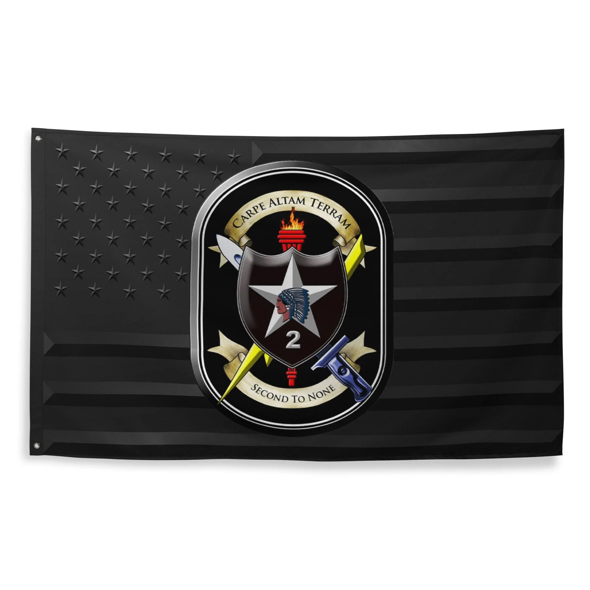 2nd SBCT 2d ID "Lancer Brigade" Black American Flag - Image 4