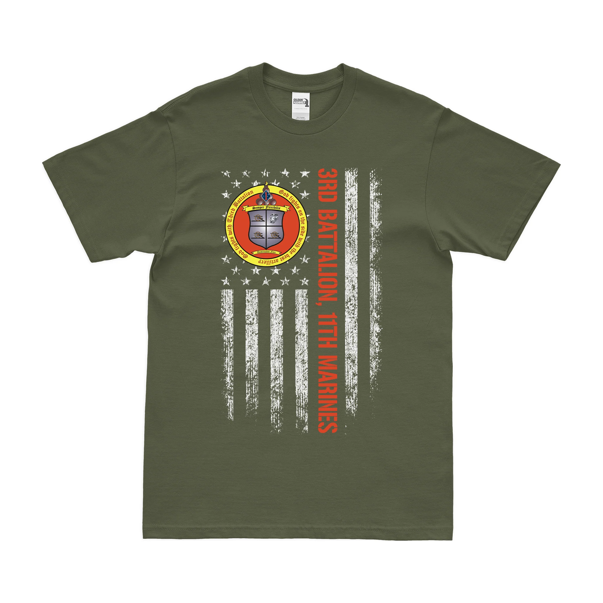 3/11 Marines American Flag T-Shirt - Image 2