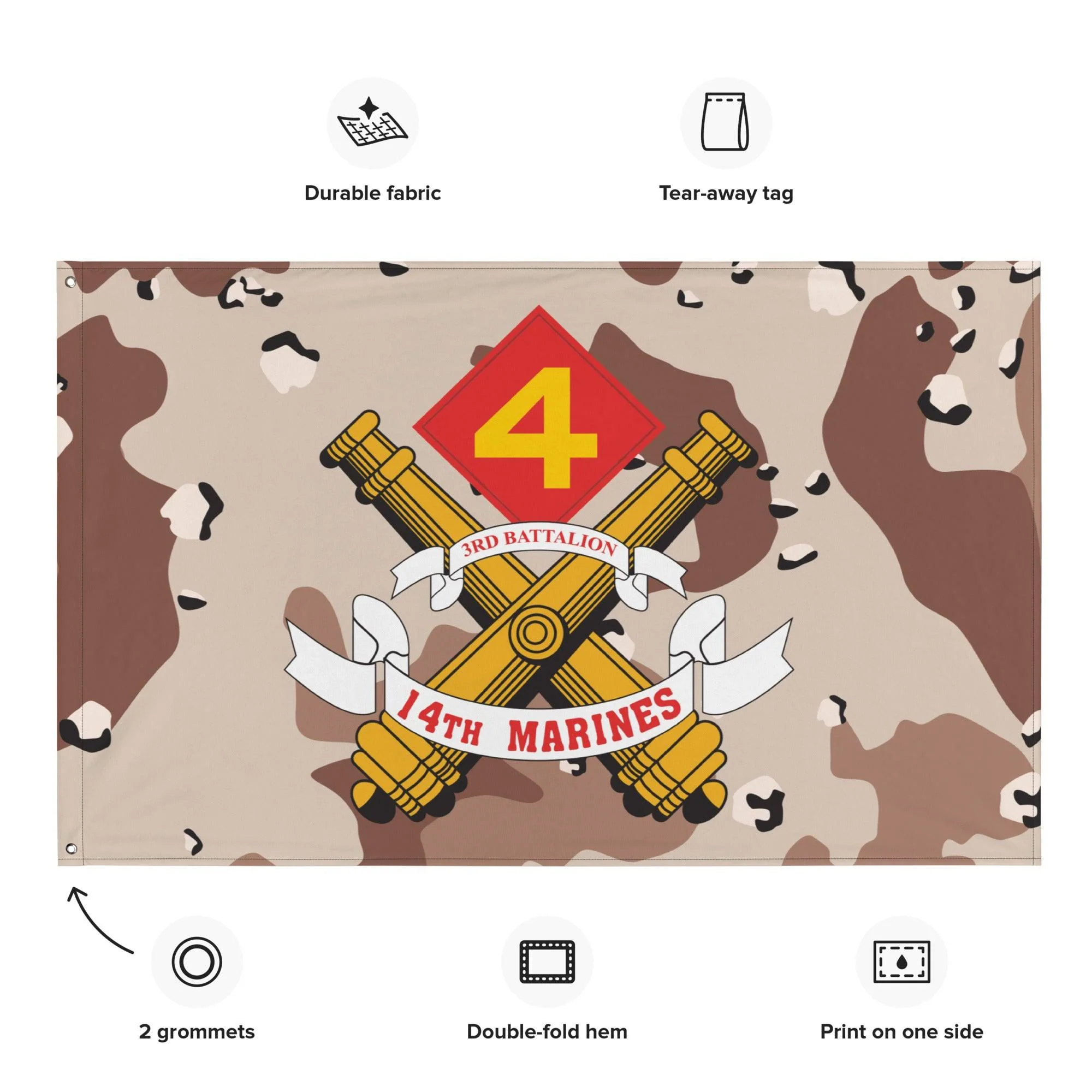 3/14 Marines Chocolate-Chip Camo USMC Flag - Image 2