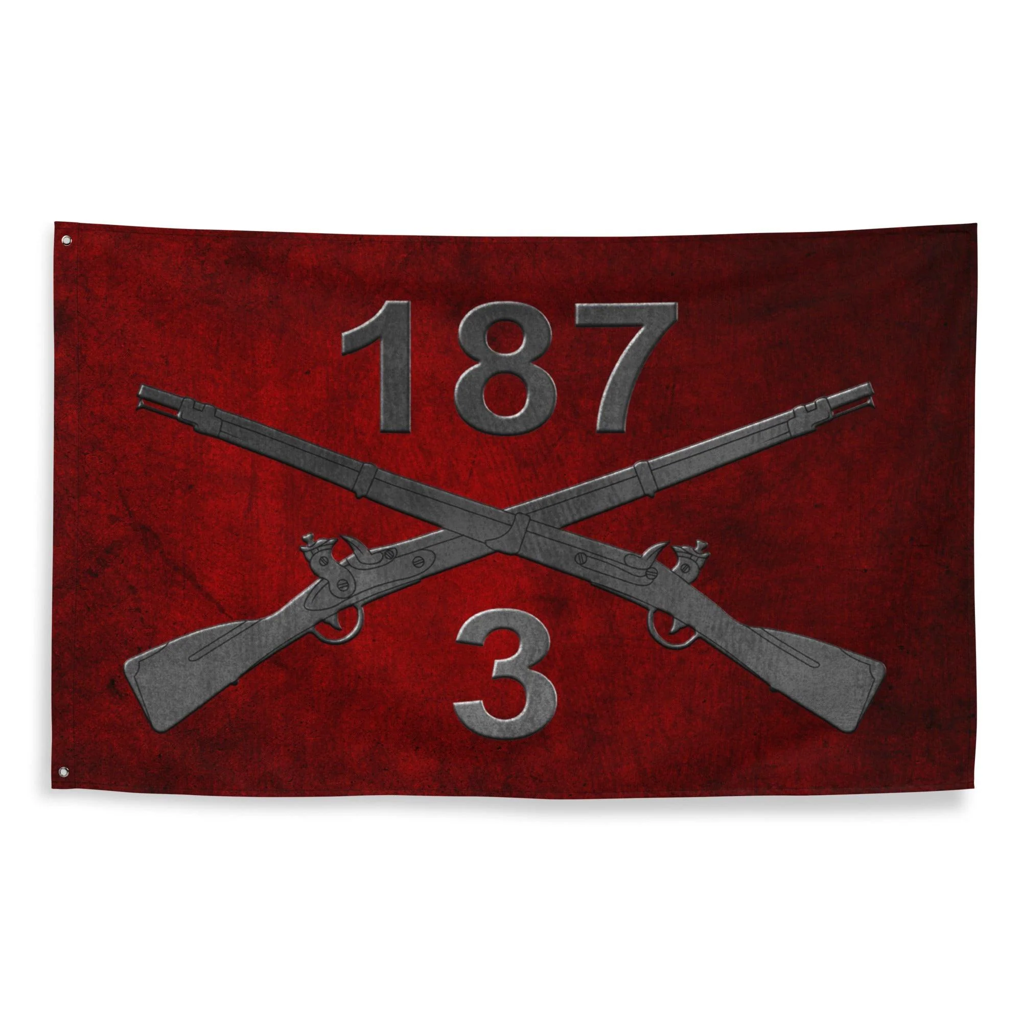 3-187 Infantry Regiment Crossed Rifles Wall Flag - Image 5