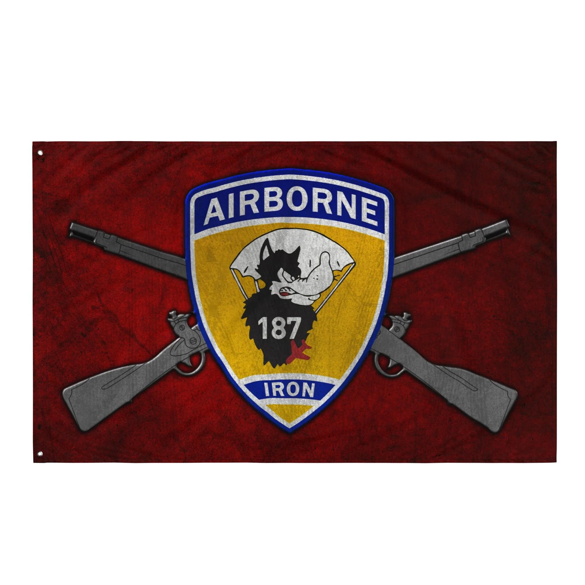 3-187 Iron Rakkasans Crossed Rifles Flag - Image 6
