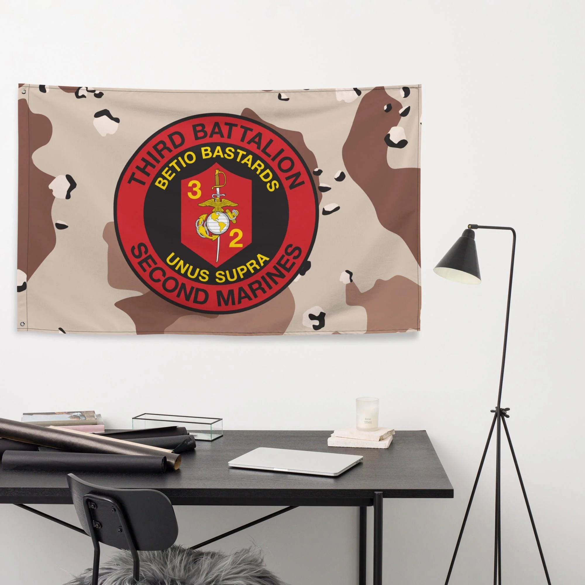 3/2 Marines Chocolate-Chip Camo Flag - Image 2
