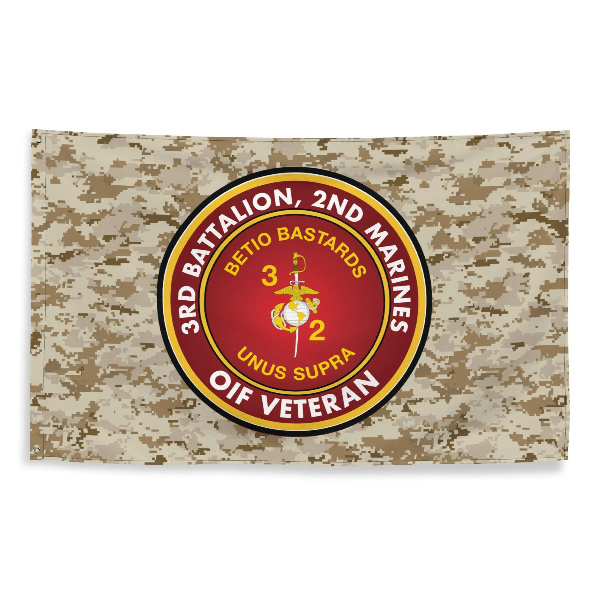 3/2 Marines OIF Veteran Emblem MARPAT Flag - Image 4