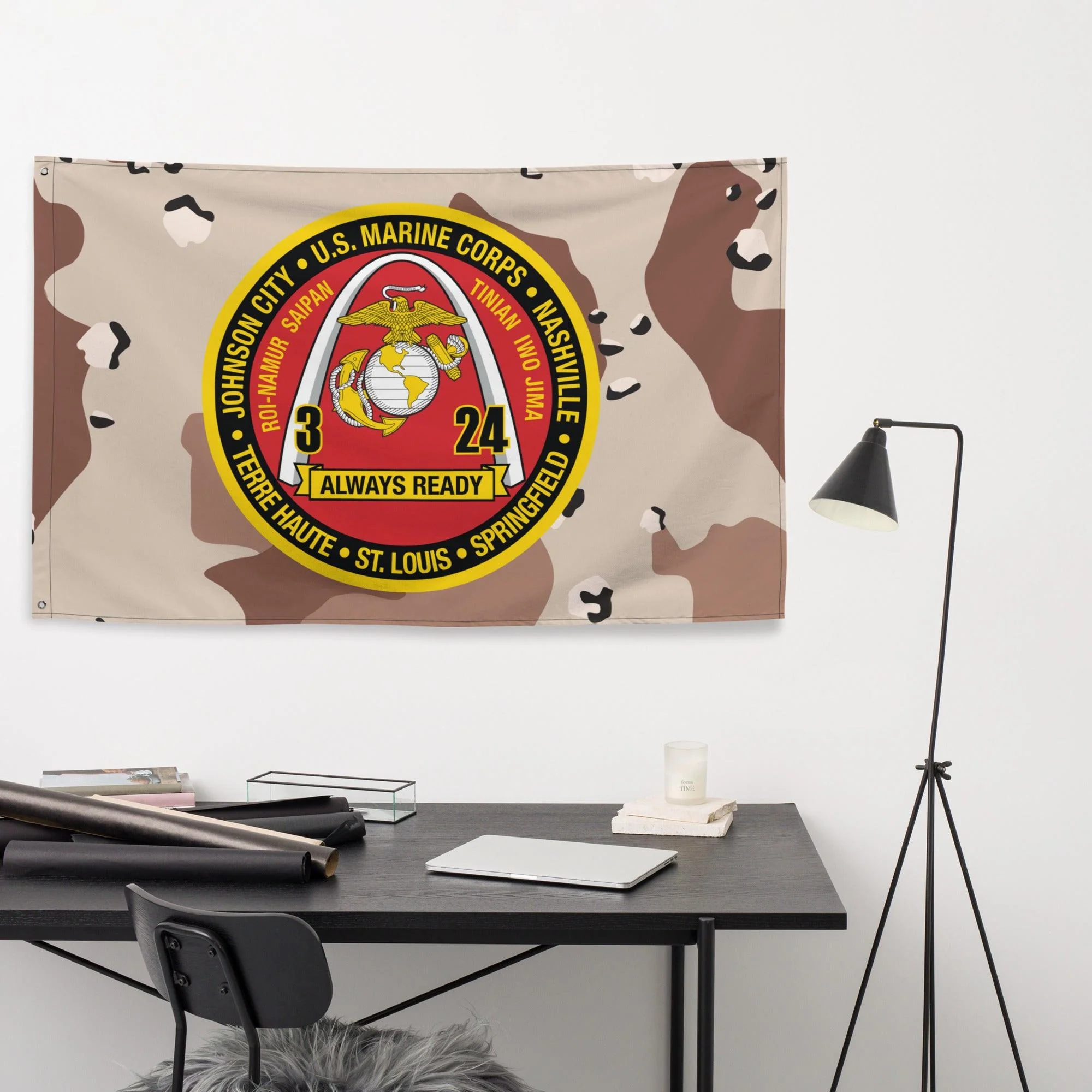 3/24 Marines Chocolate-Chip Camo Flag - Image 2