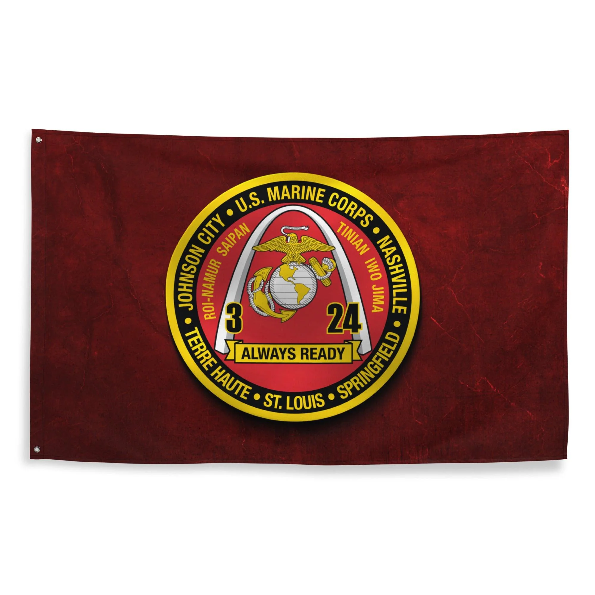 3/24 Marines Indoor Red USMC Wall Flag - Image 3