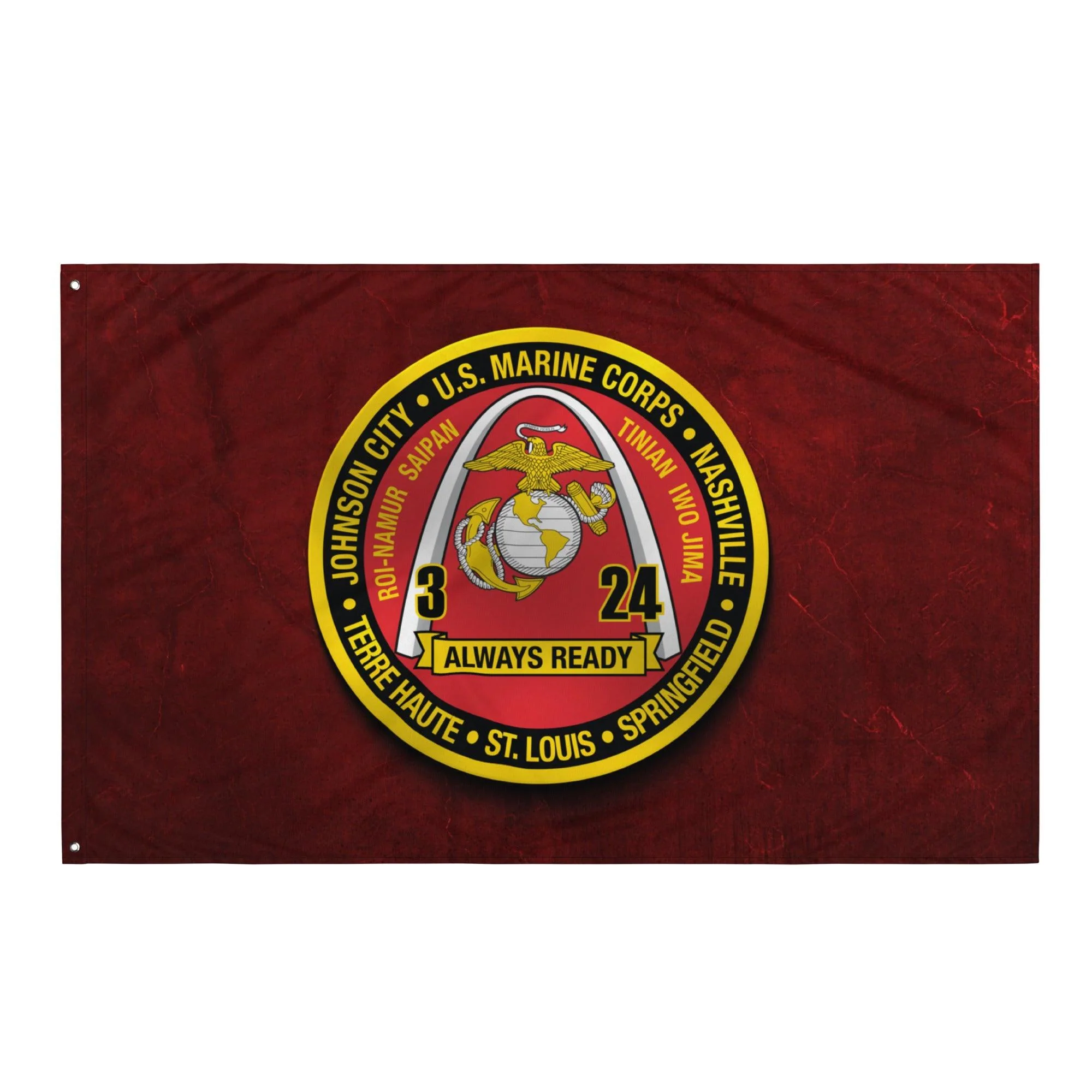 3/24 Marines Indoor Red USMC Wall Flag - Image 4