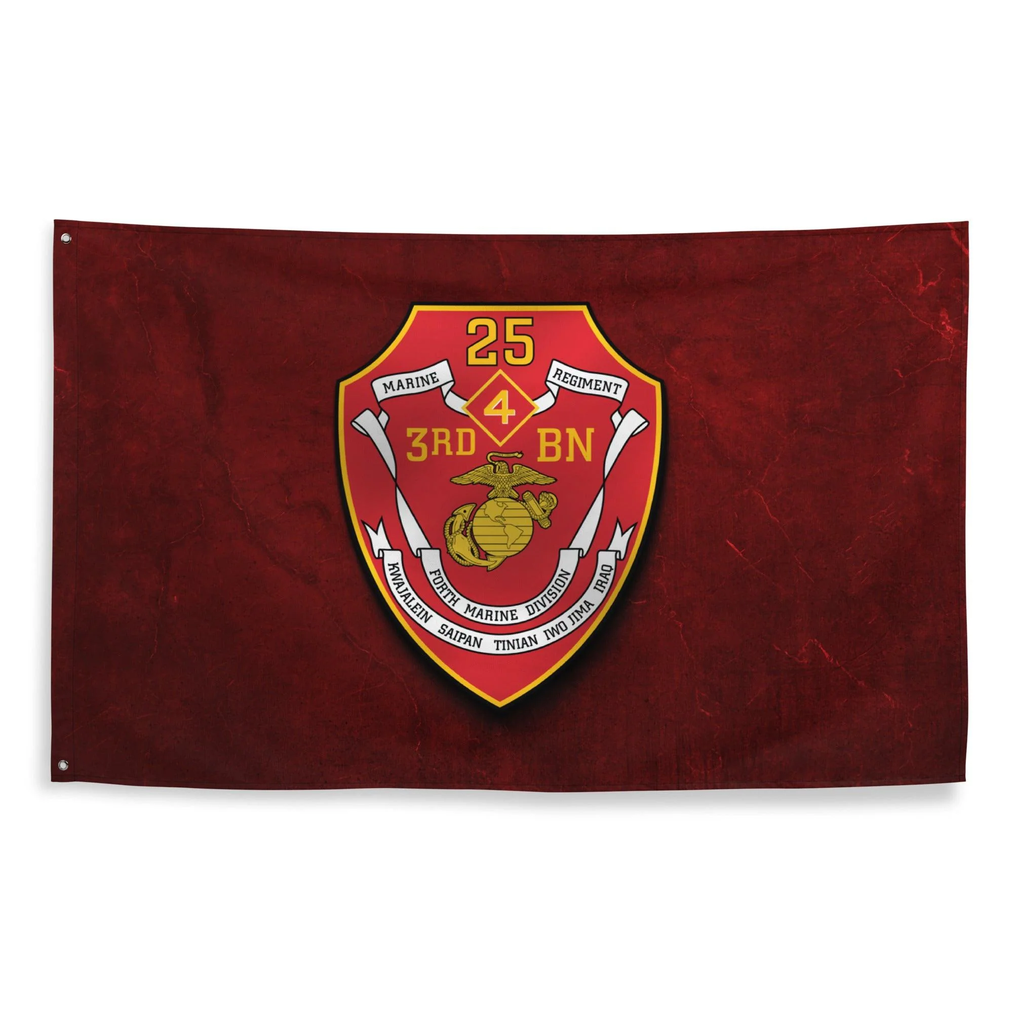 3/25 Marines Indoor Red USMC Wall Flag - Image 3