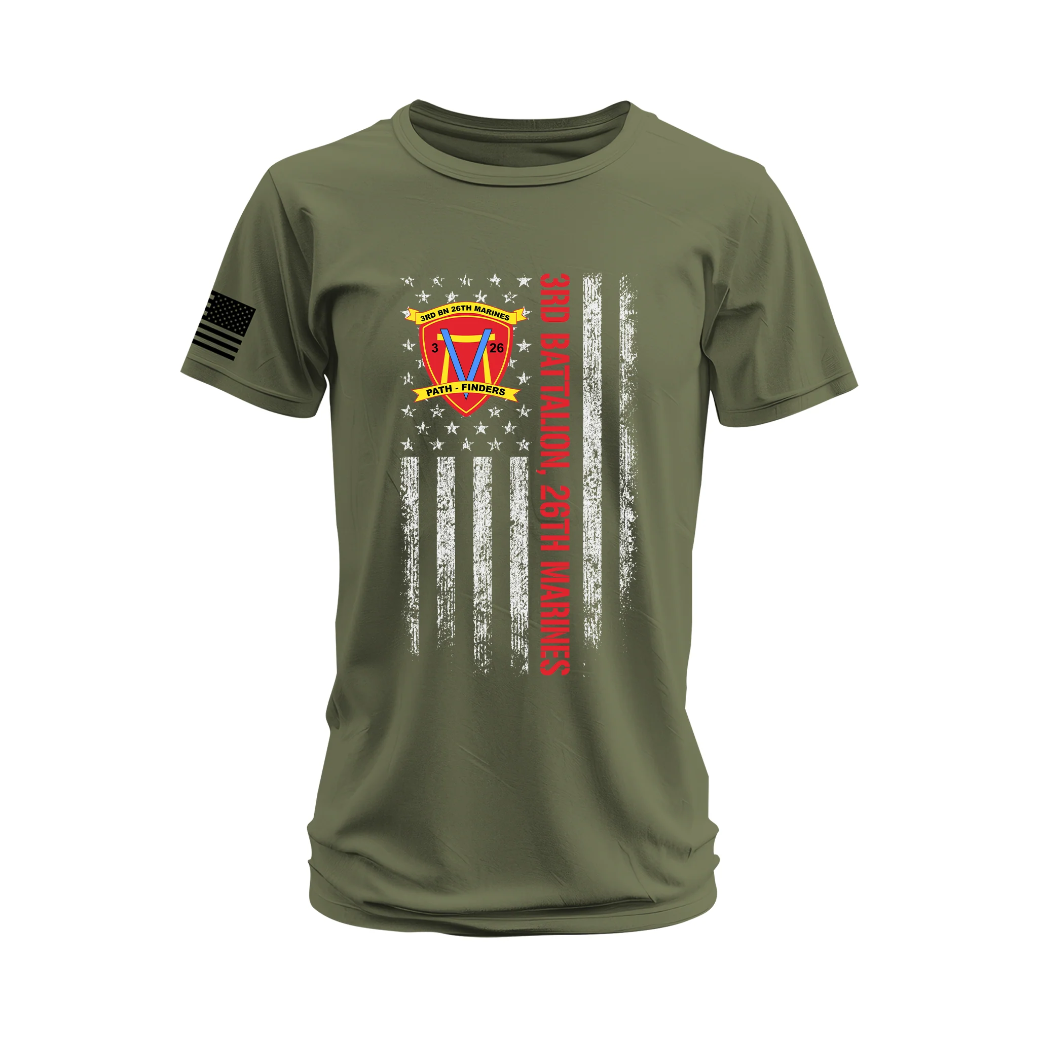 3/26 Marines American Flag T-Shirt - Image 3