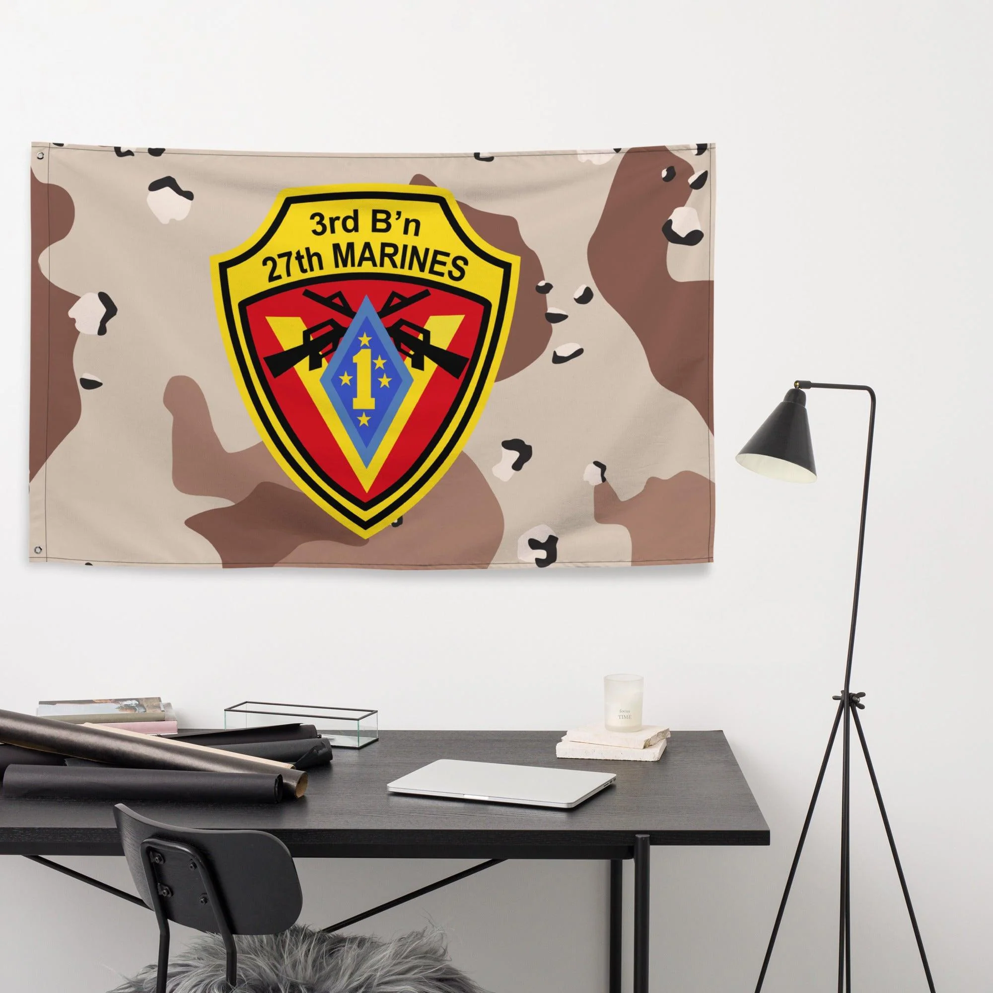 3/27 Marines Chocolate-Chip Camo USMC Flag - Image 2