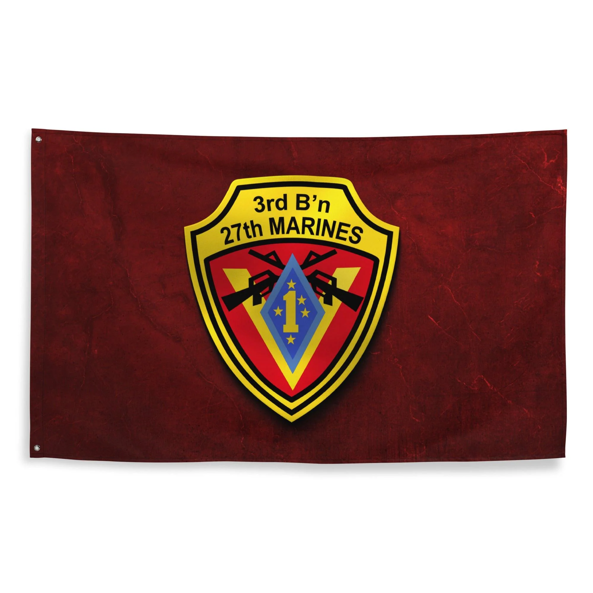 3/27 Marines Indoor Red USMC Wall Flag - Image 3
