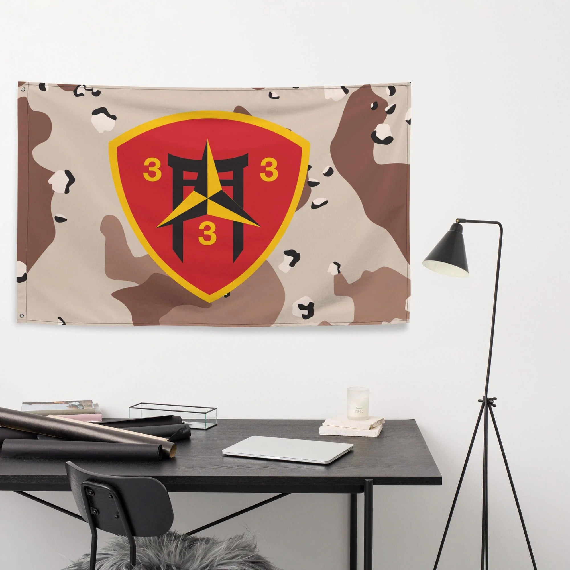3/3 Marines Chocolate-Chip Camo USMC Flag - Image 2
