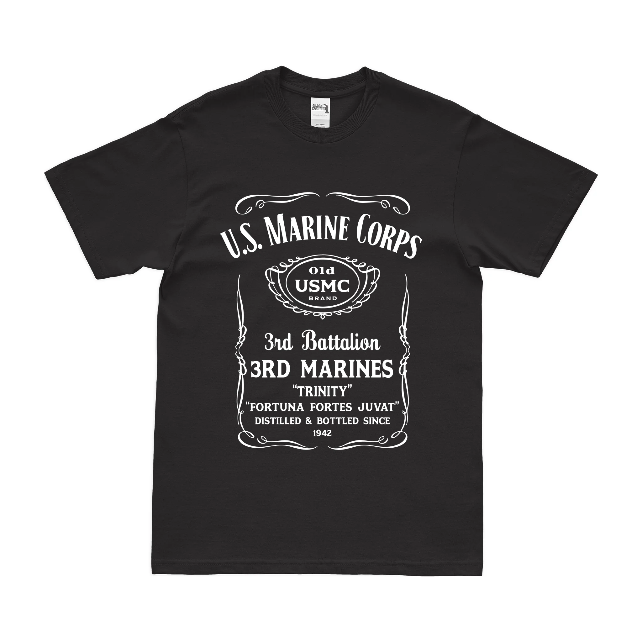 3rd Battalion 3rd Marines (3/3 Marines) Whiskey Label T-Shirt