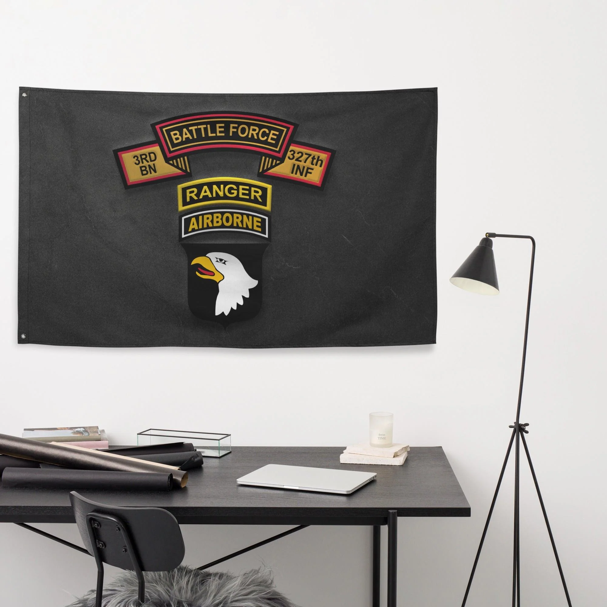 U.S. Army 3-327 Airborne 'Battle Force' Ranger Tab Flag - Image 2