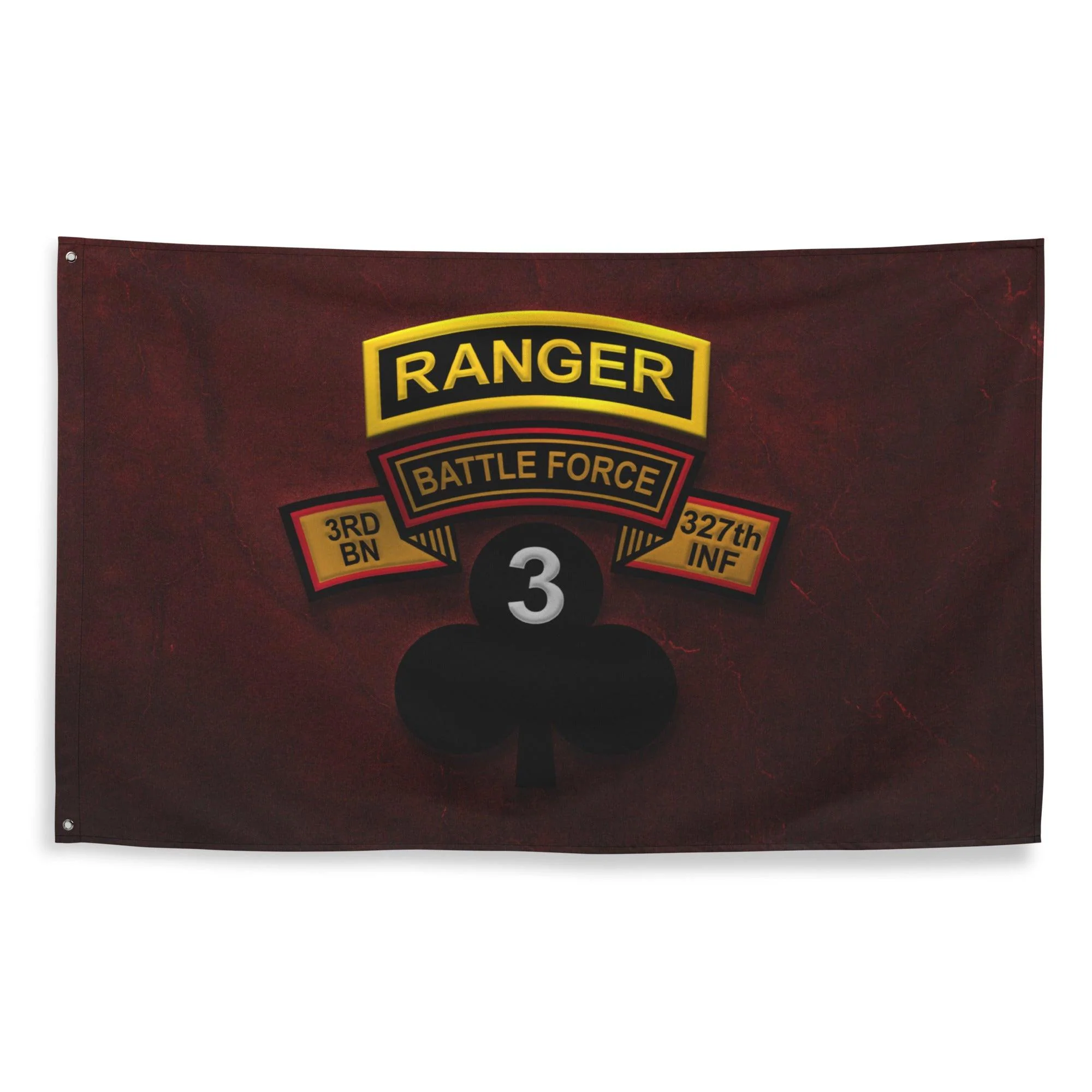 U.S. Army 3-327 "Battle Force" Shamrock Ranger Tab Red Flag - Image 3