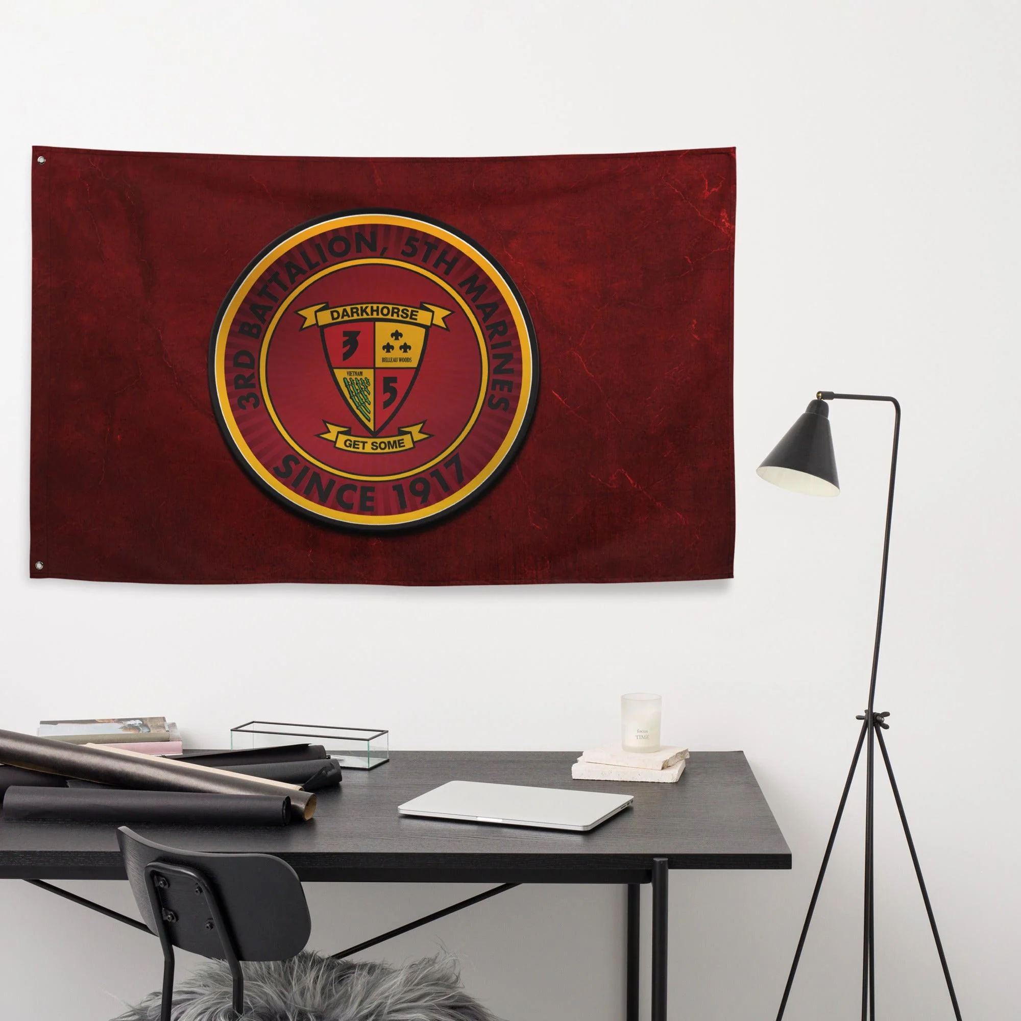 3/5 Marines 'Darkhorse' Since 1917 USMC Legacy Flag - Image 2