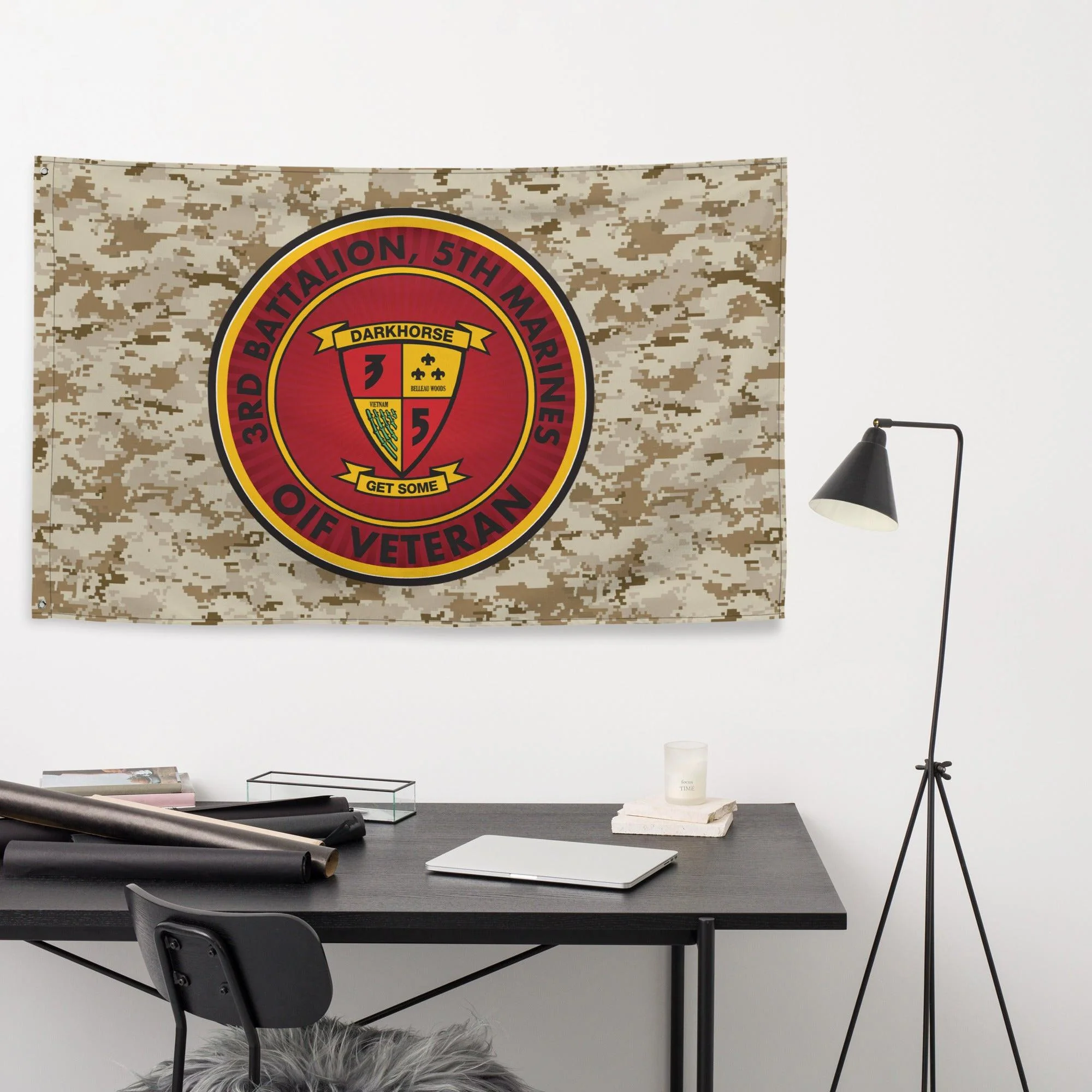 3/5 Marines OIF Veteran Emblem MARPAT Flag - Image 3