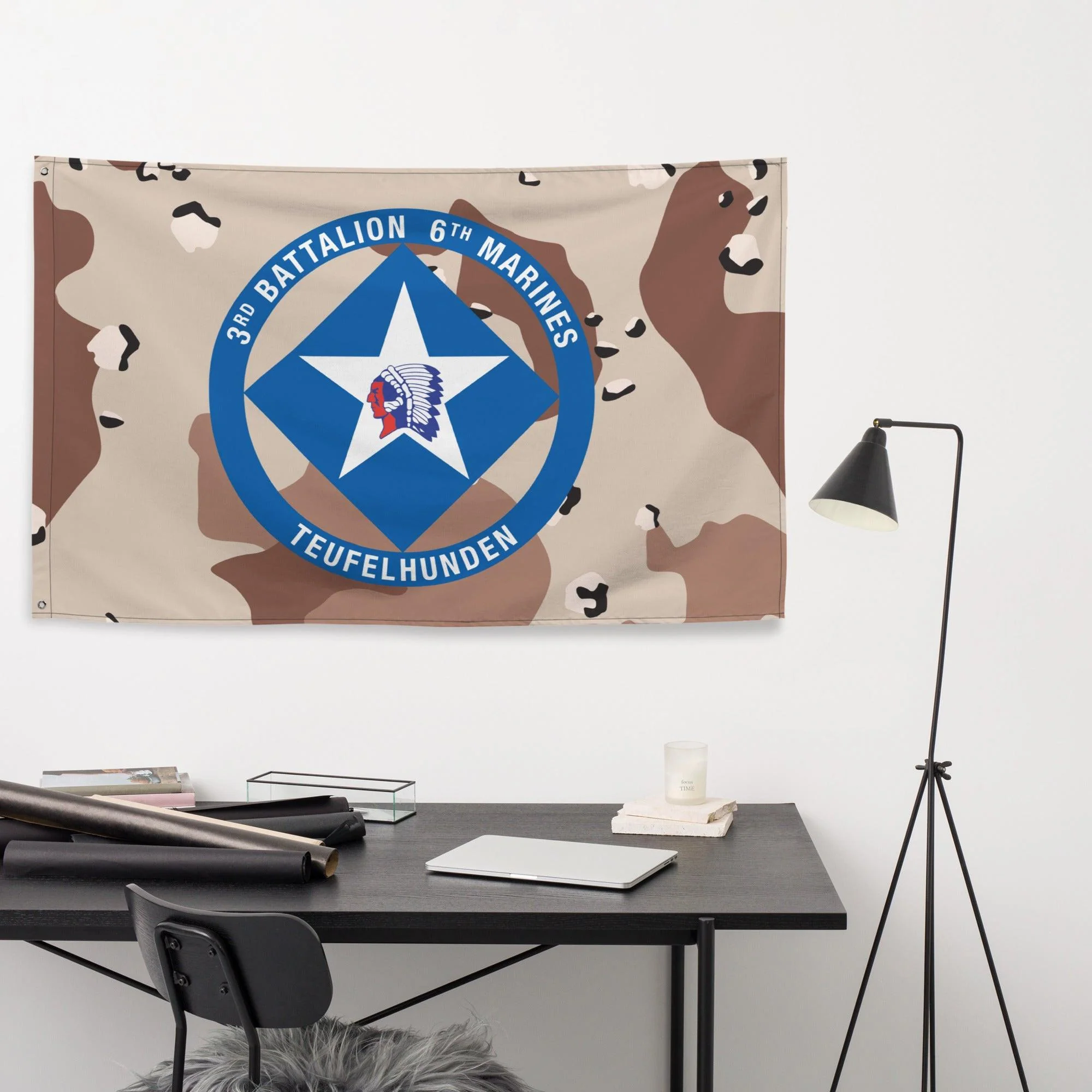 3/6 Marines Chocolate-Chip Camo USMC Flag - Image 2