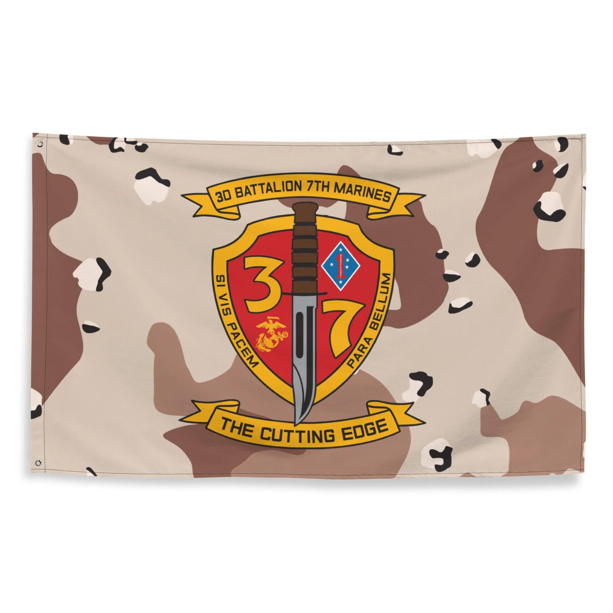3/7 Marines Chocolate-Chip Camo Flag - Image 3