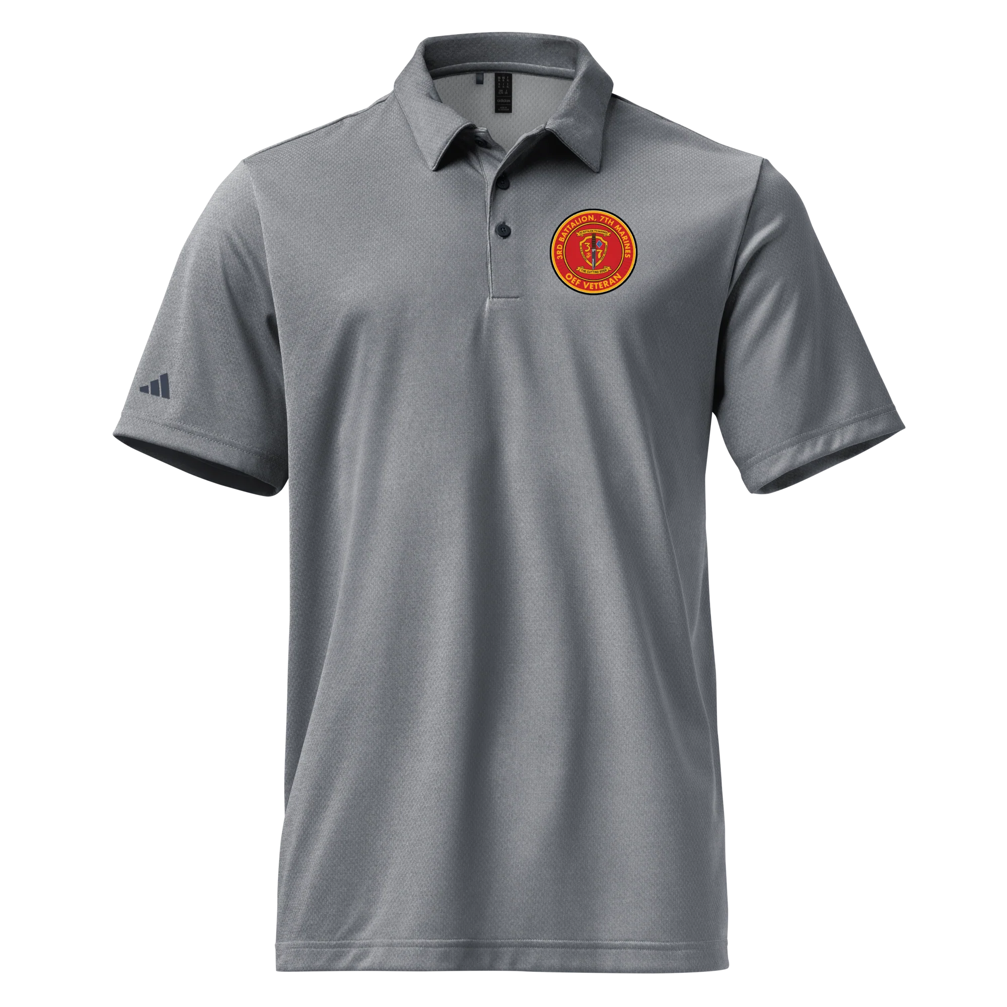 3/7 Marines OEF Veteran Adidas® Space-Dyed Polo - Image 5