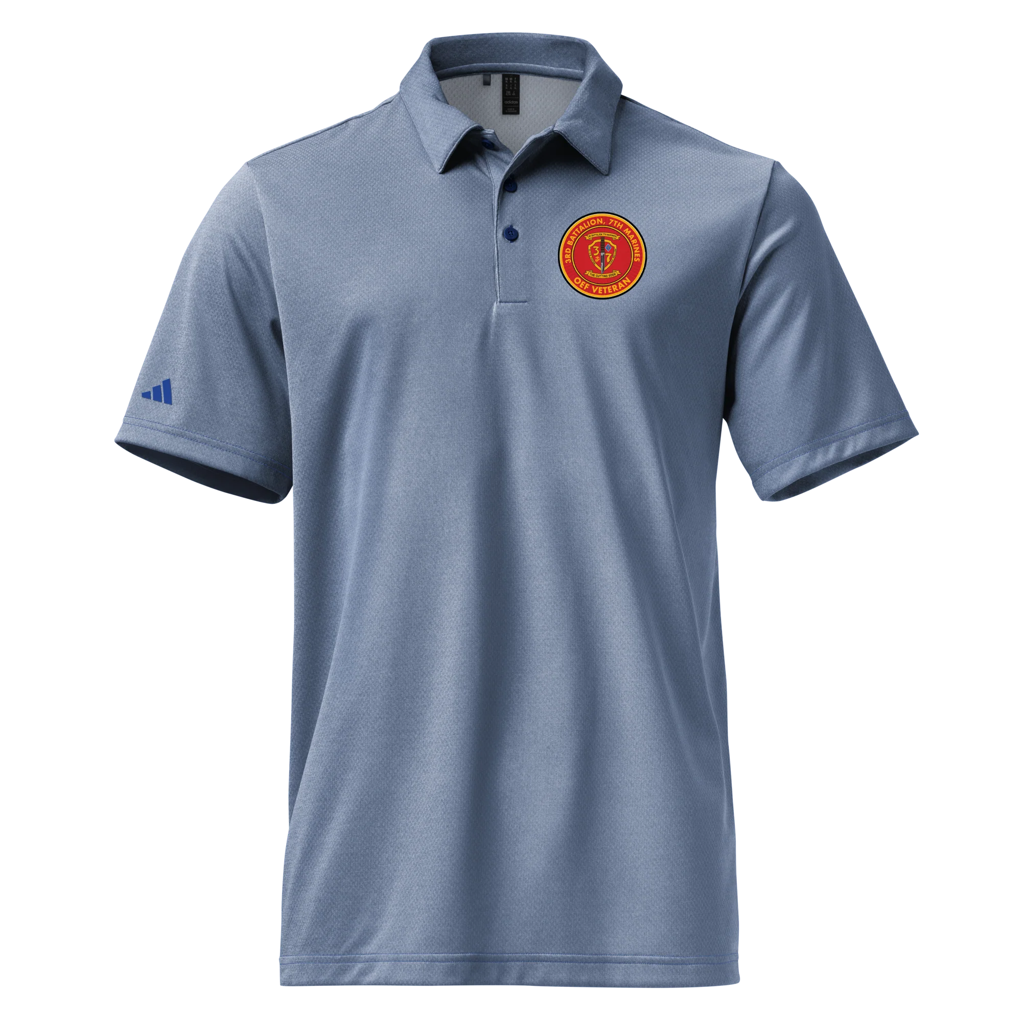 3/7 Marines OEF Veteran Adidas® Space-Dyed Polo - Image 9
