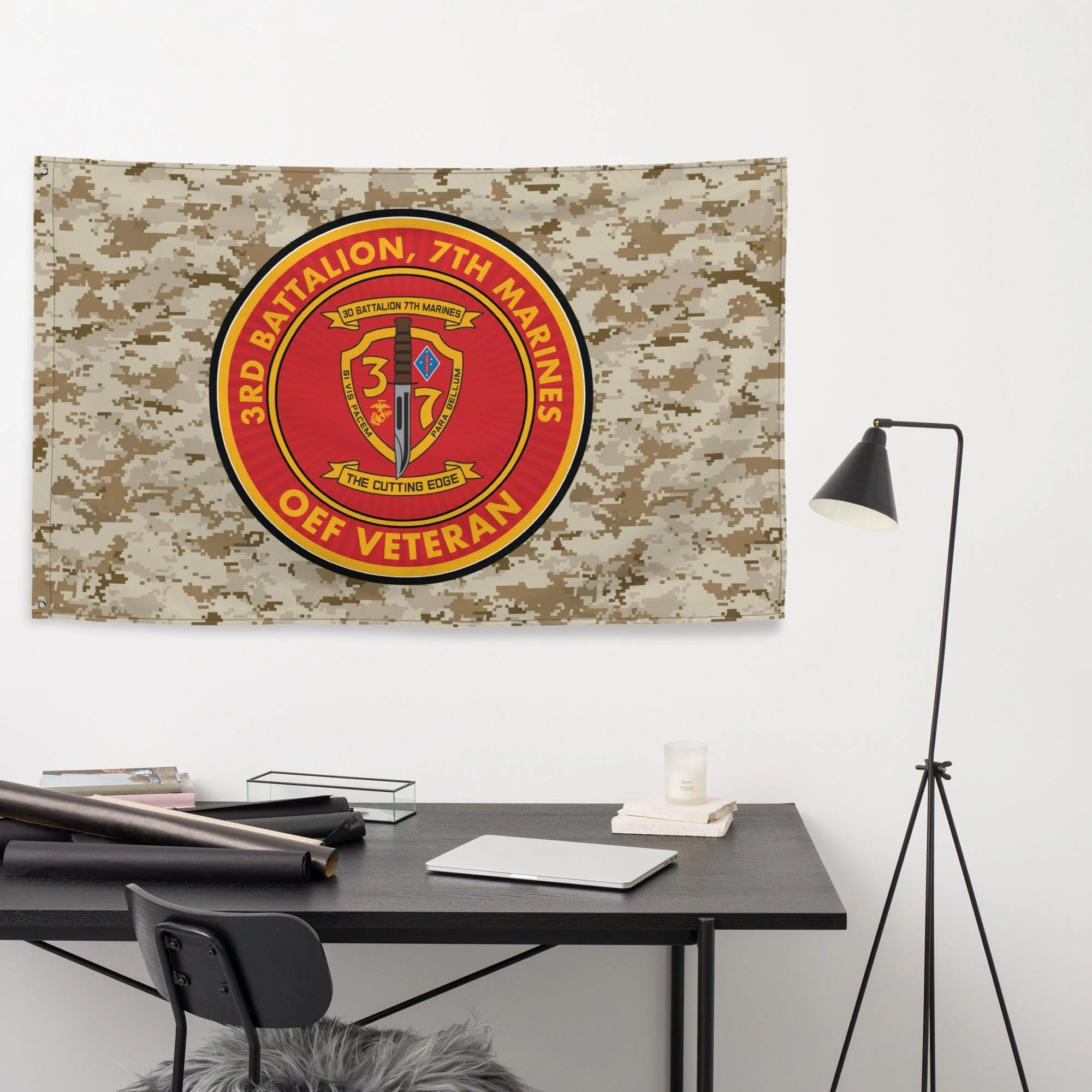 3/7 Marines Operation Enduring Freedom OEF Veteran MARPAT Flag - Image 3