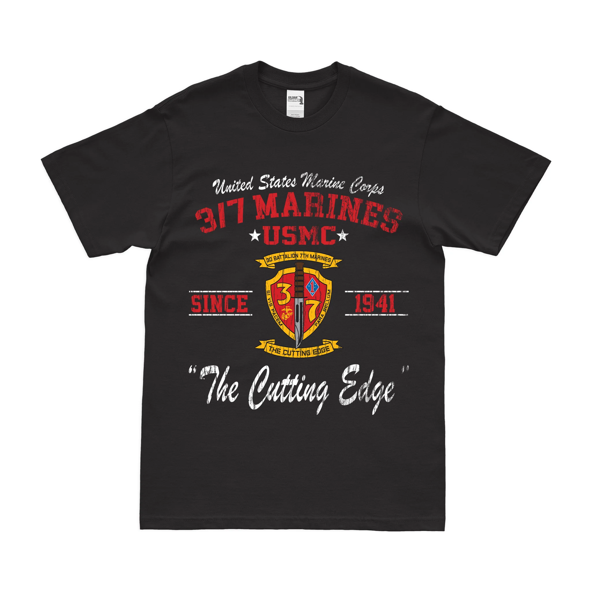 3/7 Marines Since 1941 Unit Legacy T-Shirt - Image 3
