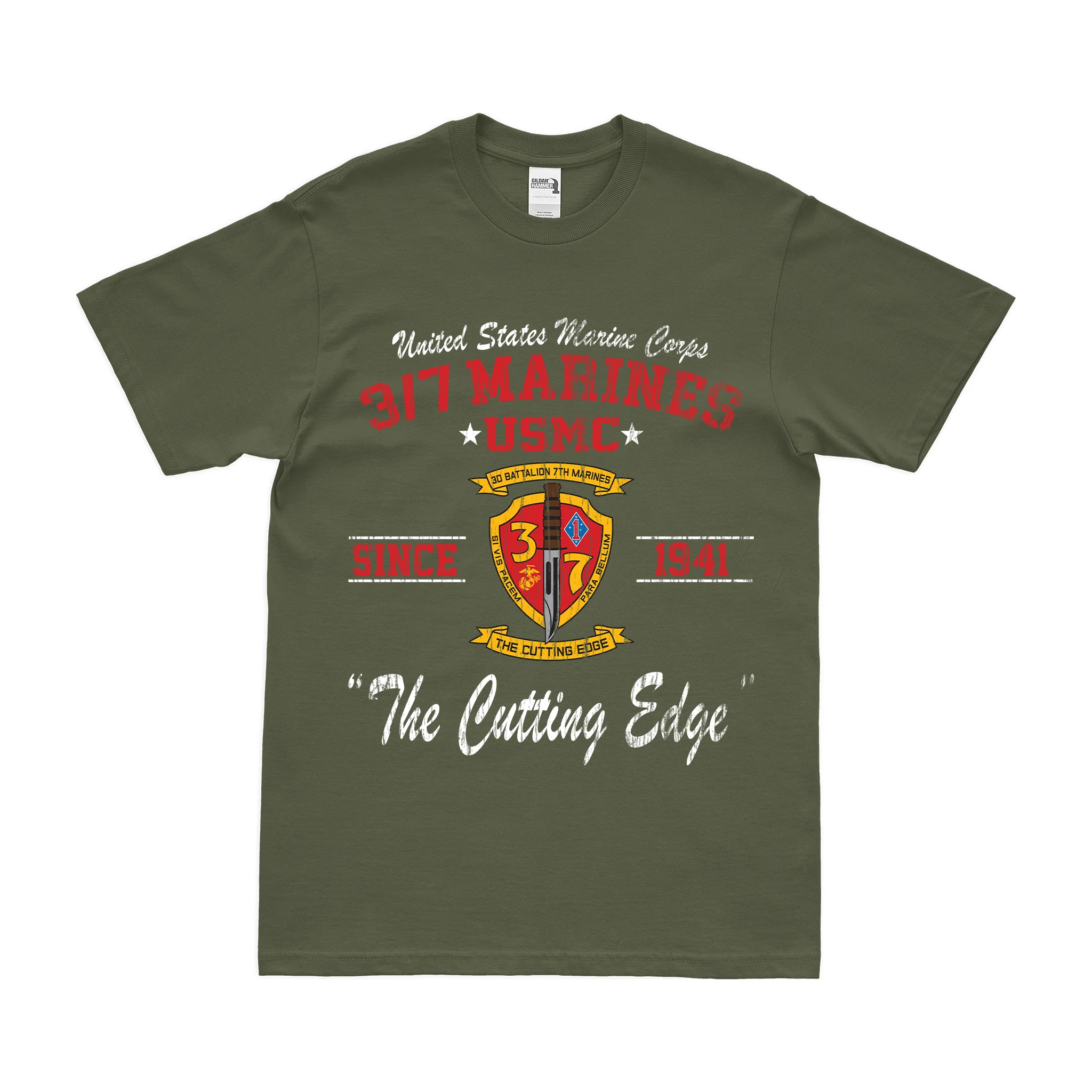 3/7 Marines Since 1941 Unit Legacy T-Shirt - Image 4