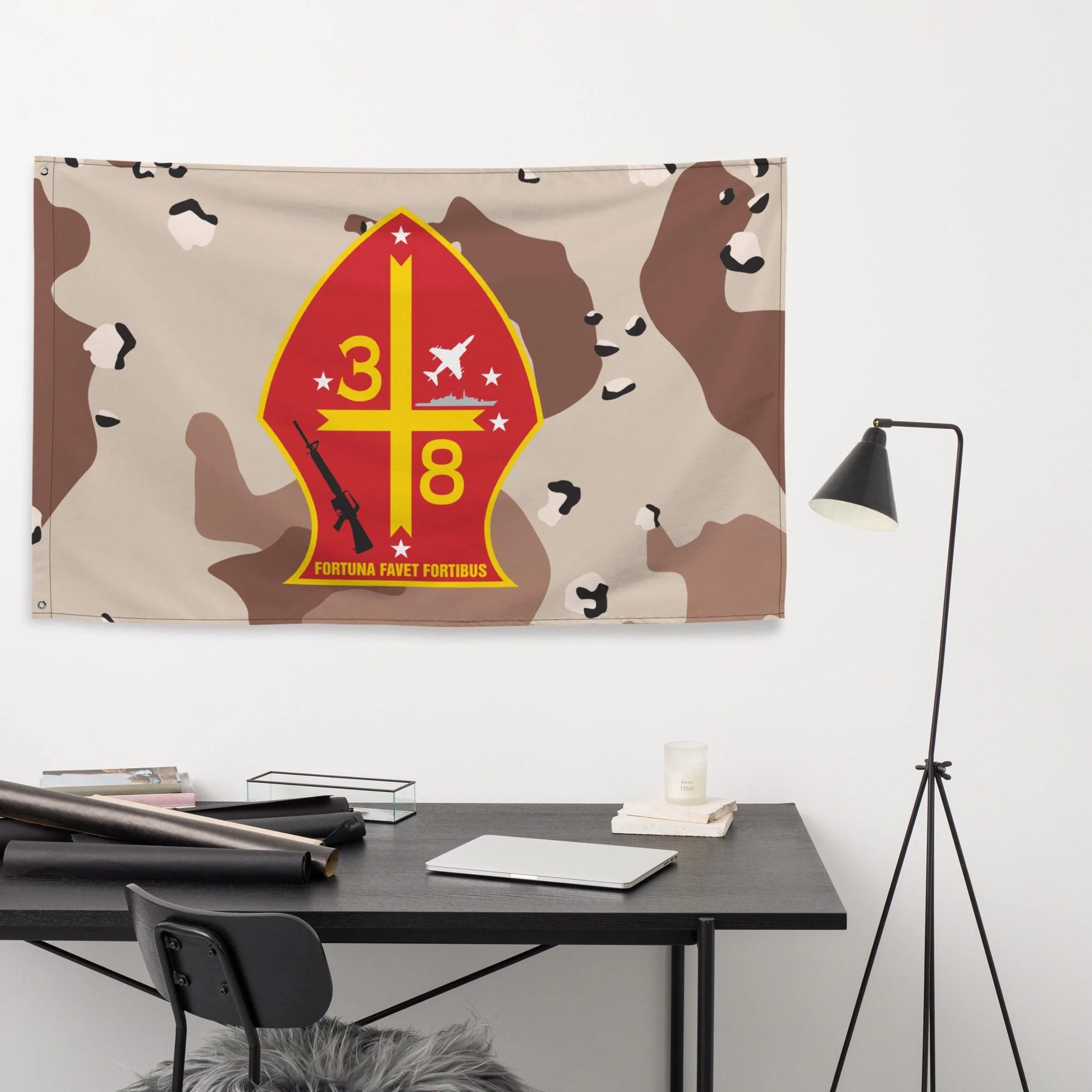 3/8 Marines Chocolate-Chip Camo USMC Flag - Image 2