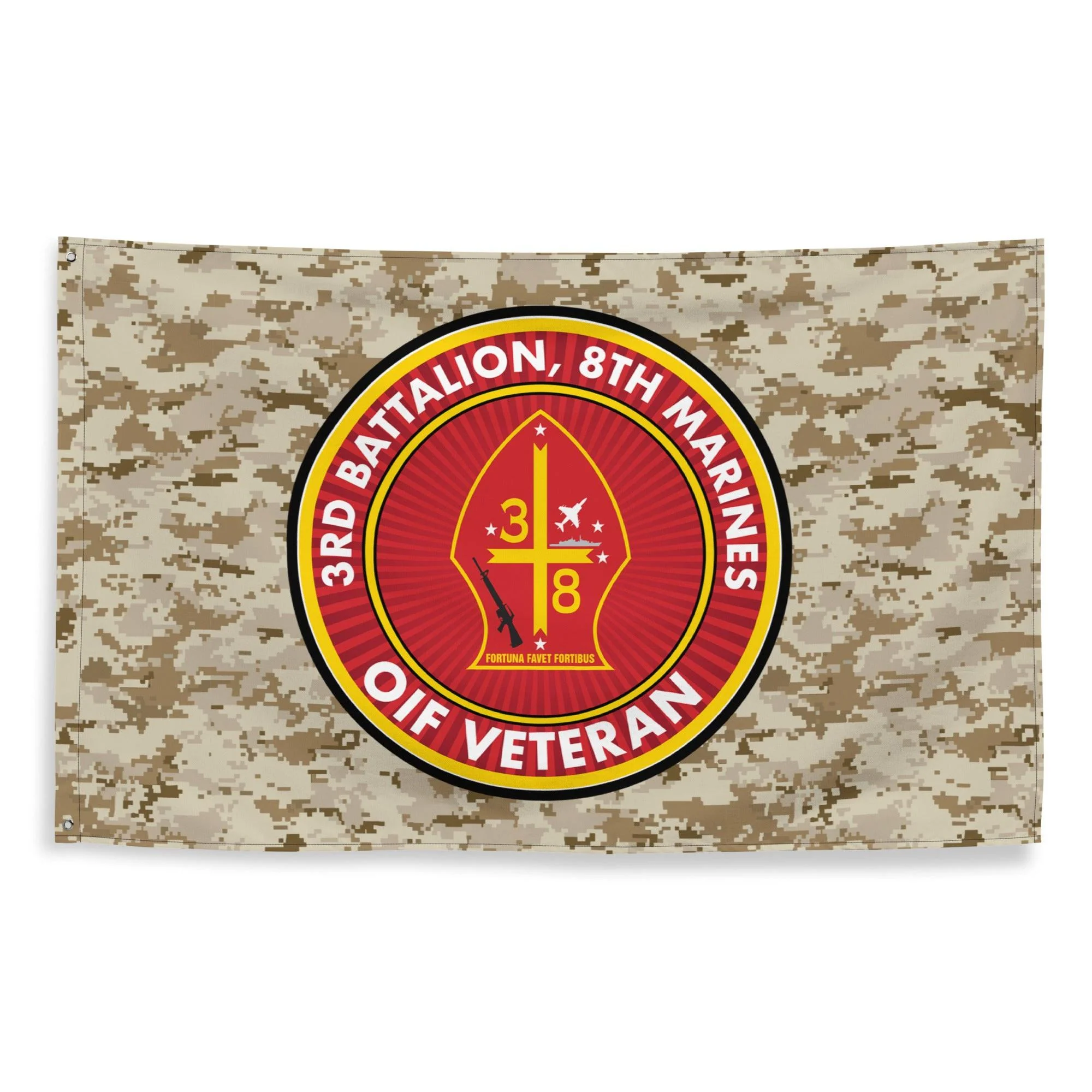 3/8 Marines OIF Veteran Emblem MARPAT Flag - Image 4