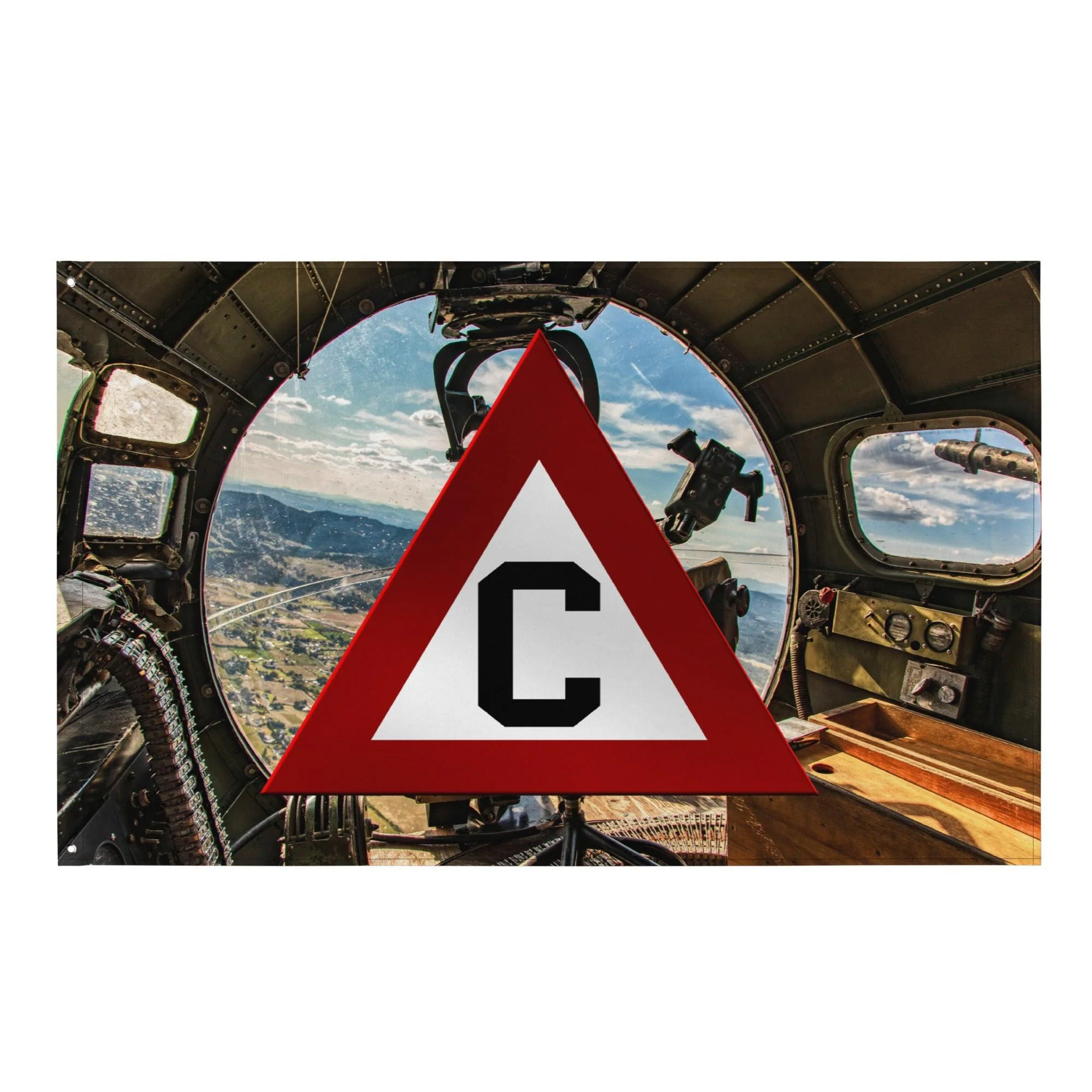 303rd Bomb Group (Heavy) Triangle-C Logo Wall Flag - Image 3