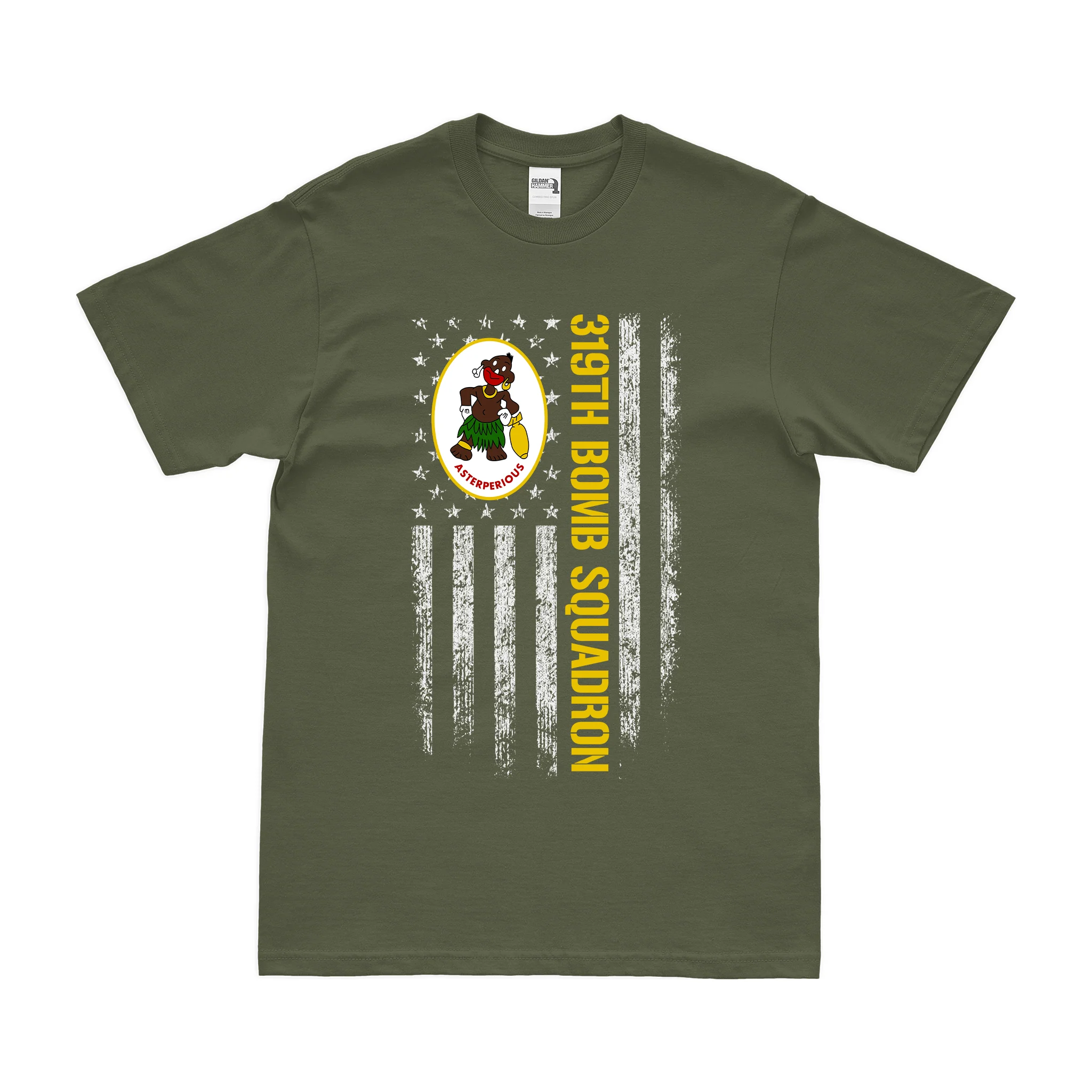 319th Bomb Squadron American Flag T-Shirt - Image 2