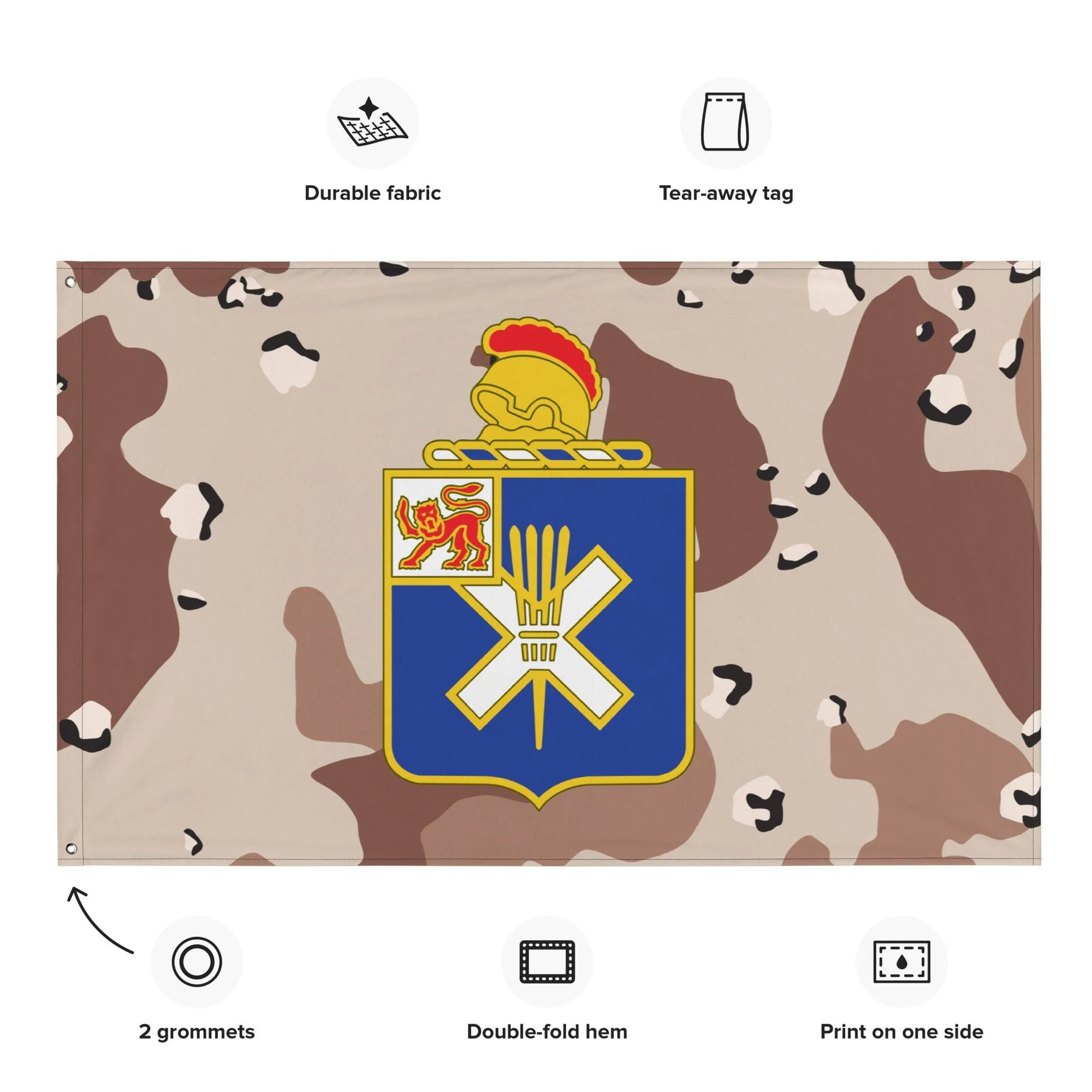 U.S. Army 32nd Infantry Regiment Chocolate-Chip Camo Flag - Image 2