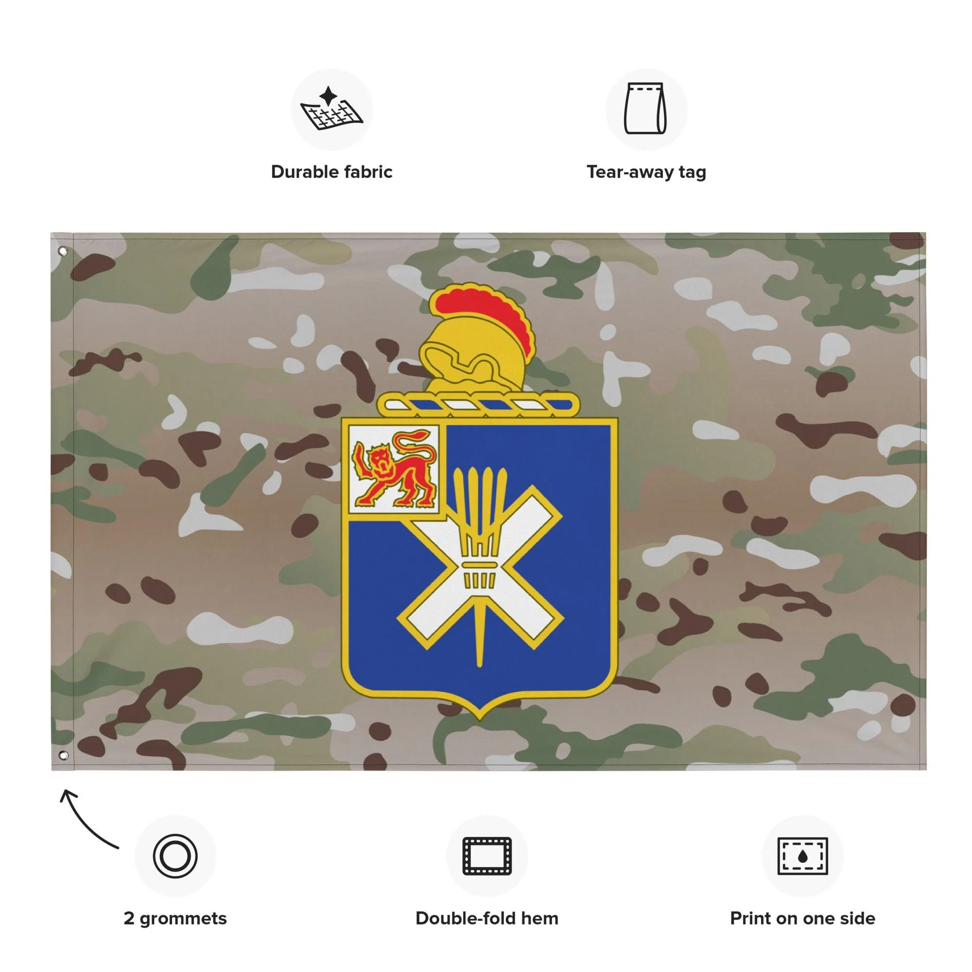 U.S. Army 32nd Infantry Regiment Multicam Flag - Image 2