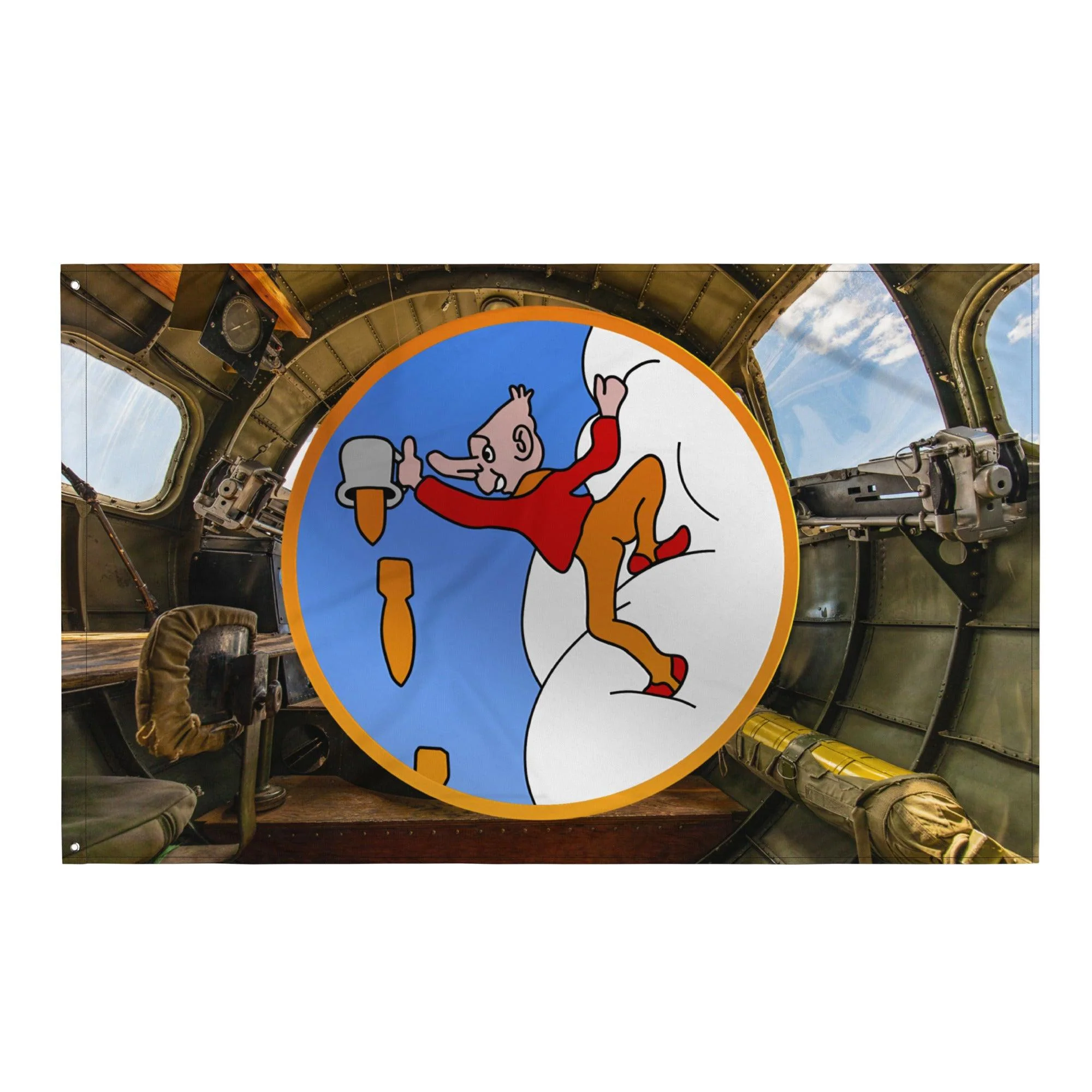 350th Bombardment Squadron Logo Emblem WW2 Flag - Image 3