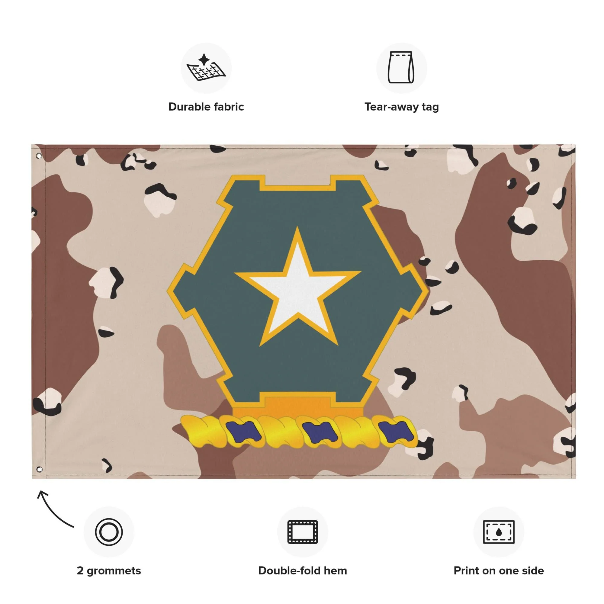 U.S. Army 36th Infantry Regiment Chocolate-Chip Camo Flag - Image 2