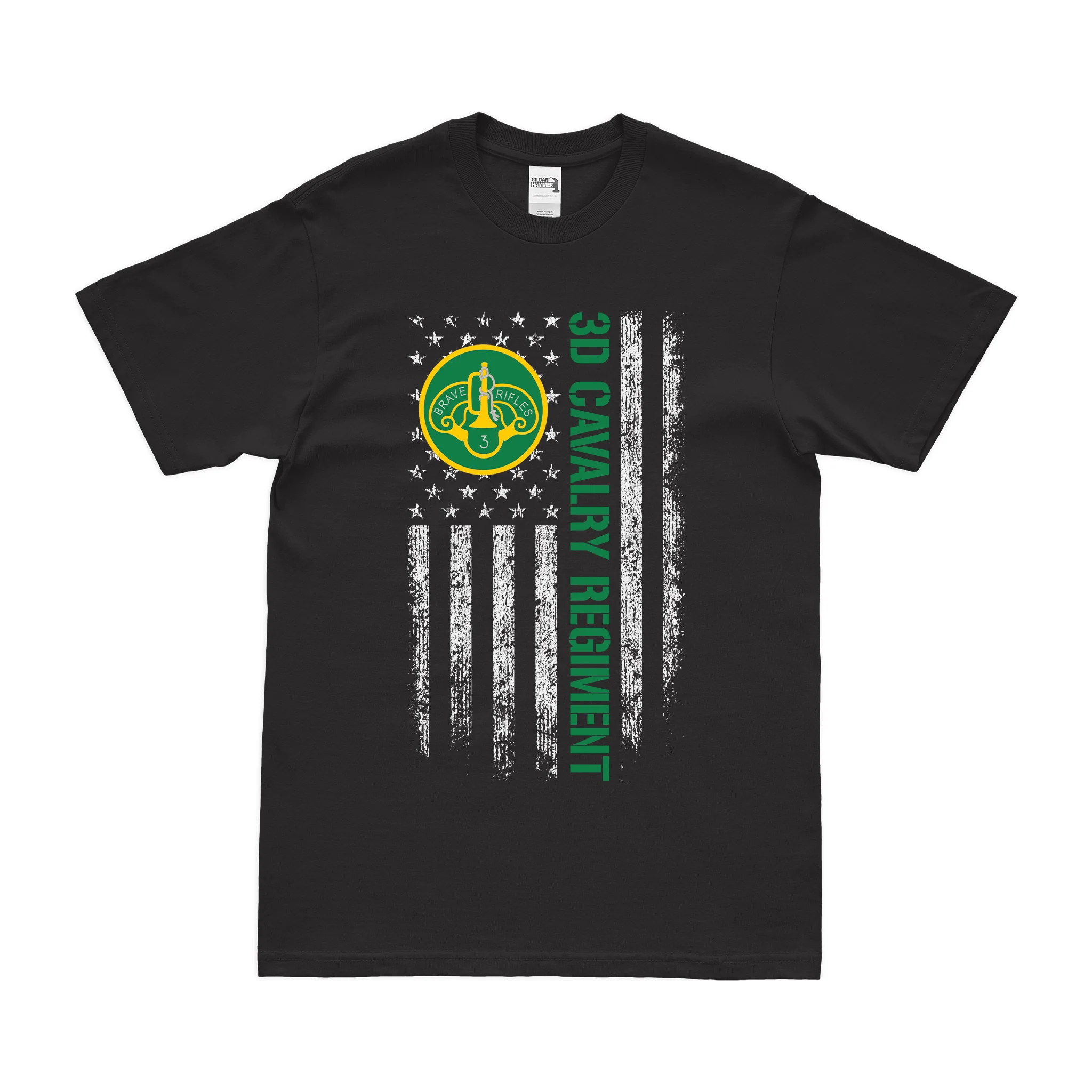 3d Cavalry Regiment American Flag T-Shirt