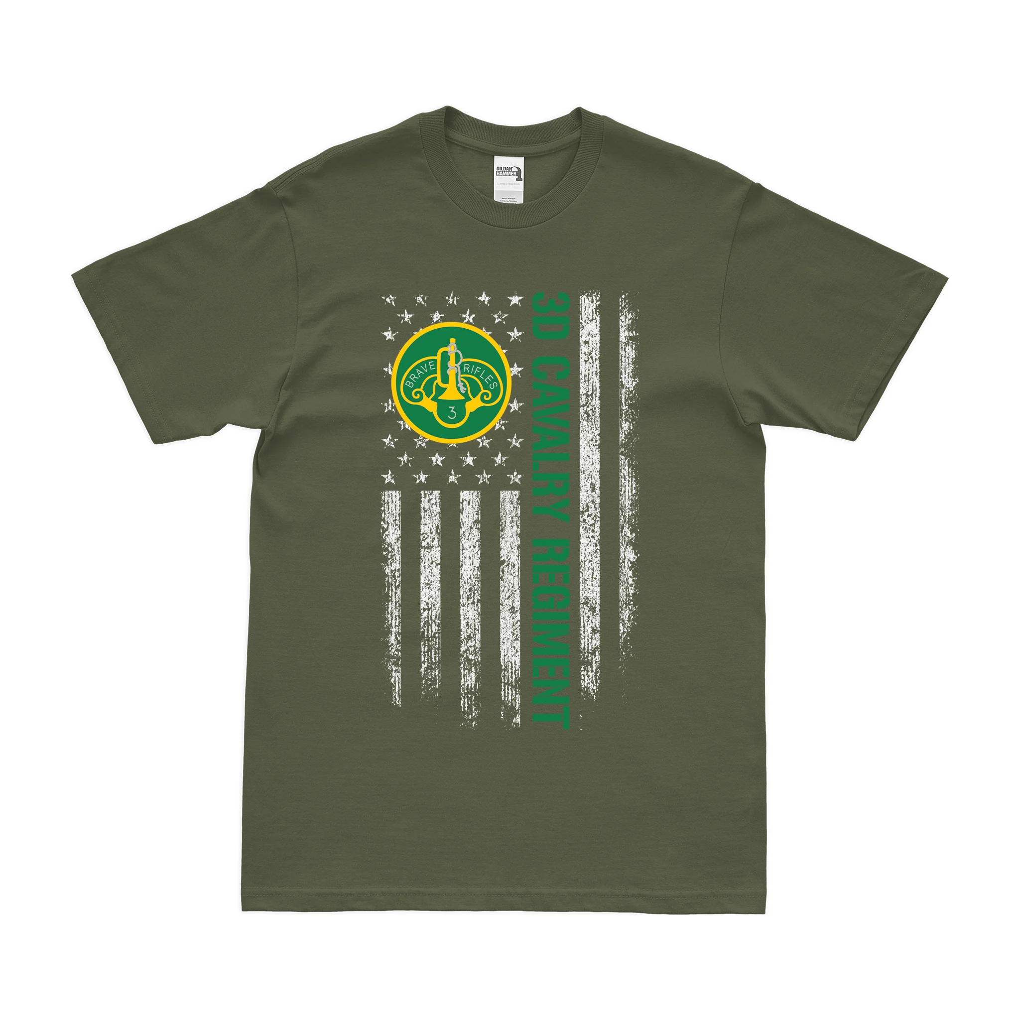3d Cavalry Regiment American Flag T-Shirt - Image 2