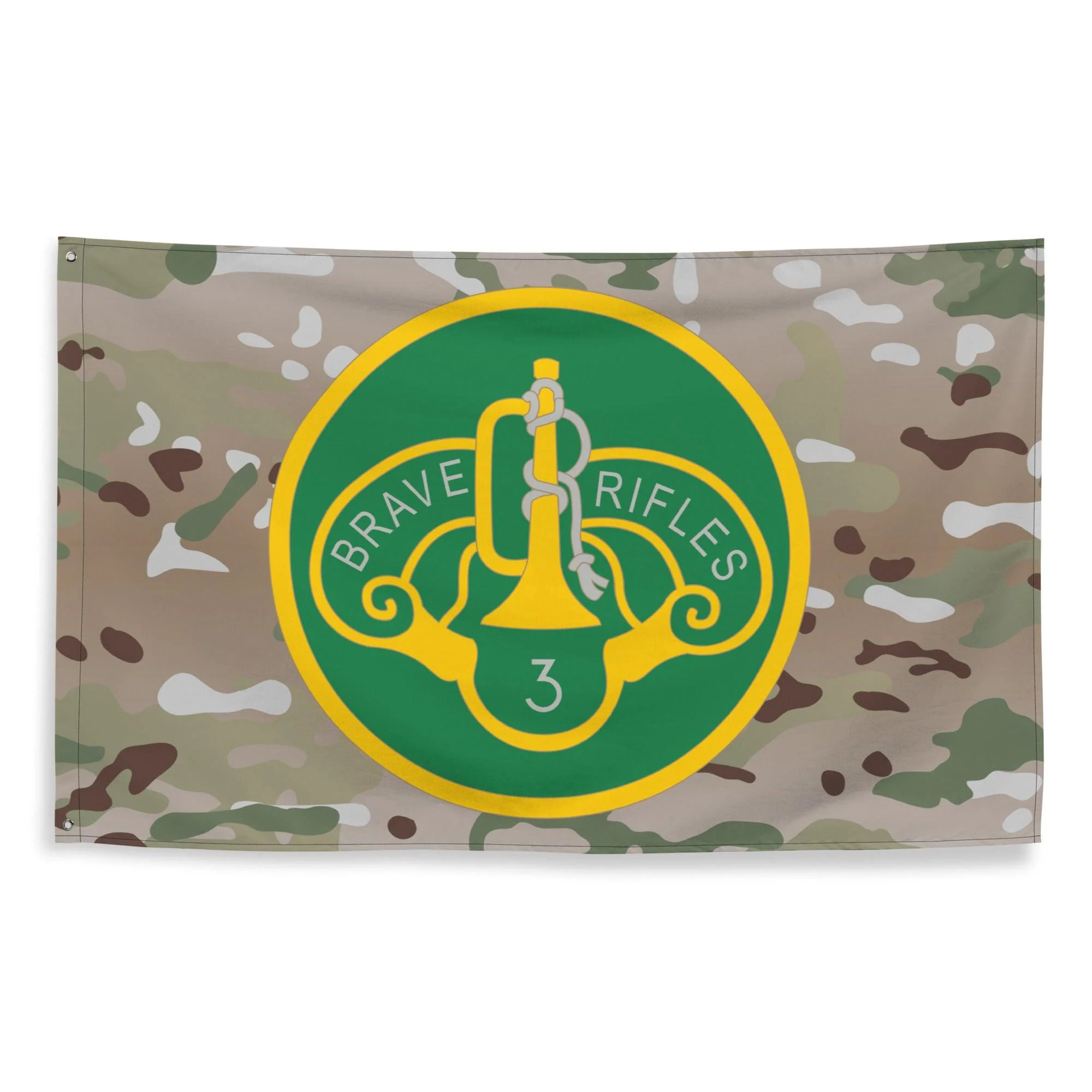 3d Cavalry Regiment SSI Multicam Camo Wall Flag - Image 4