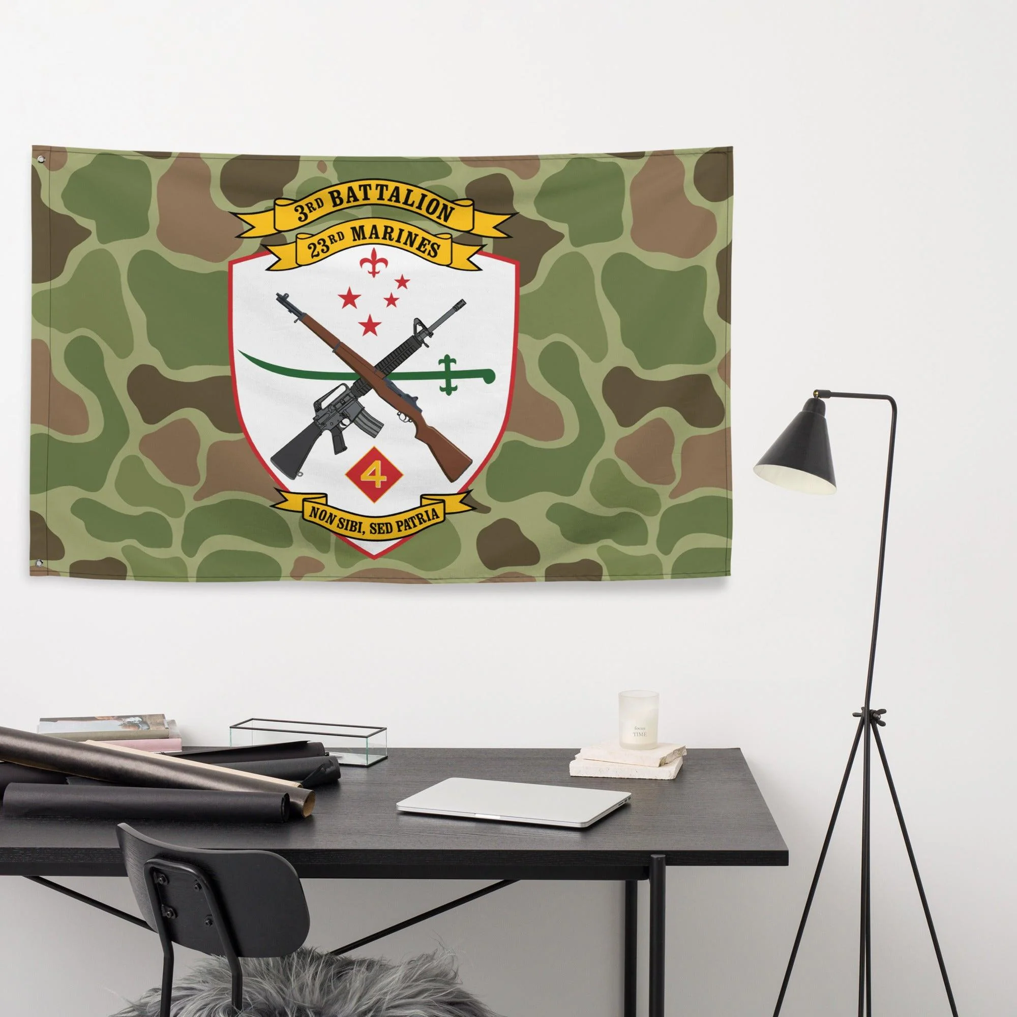 3rd Battalion 23rd Marines (3/23 Marines) Frogskin Camo Flag - Image 2