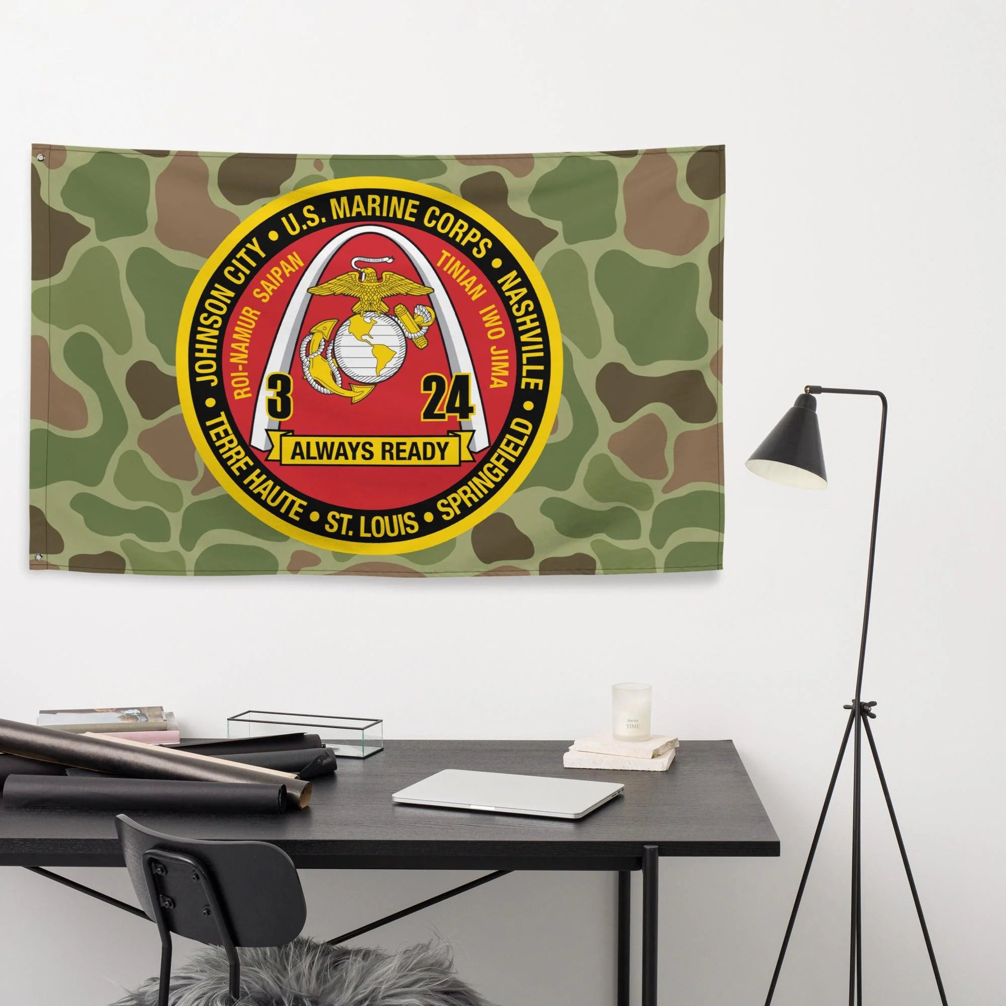3rd Battalion 24th Marines (3/24 Marines) Frogskin Camo Flag - Image 2