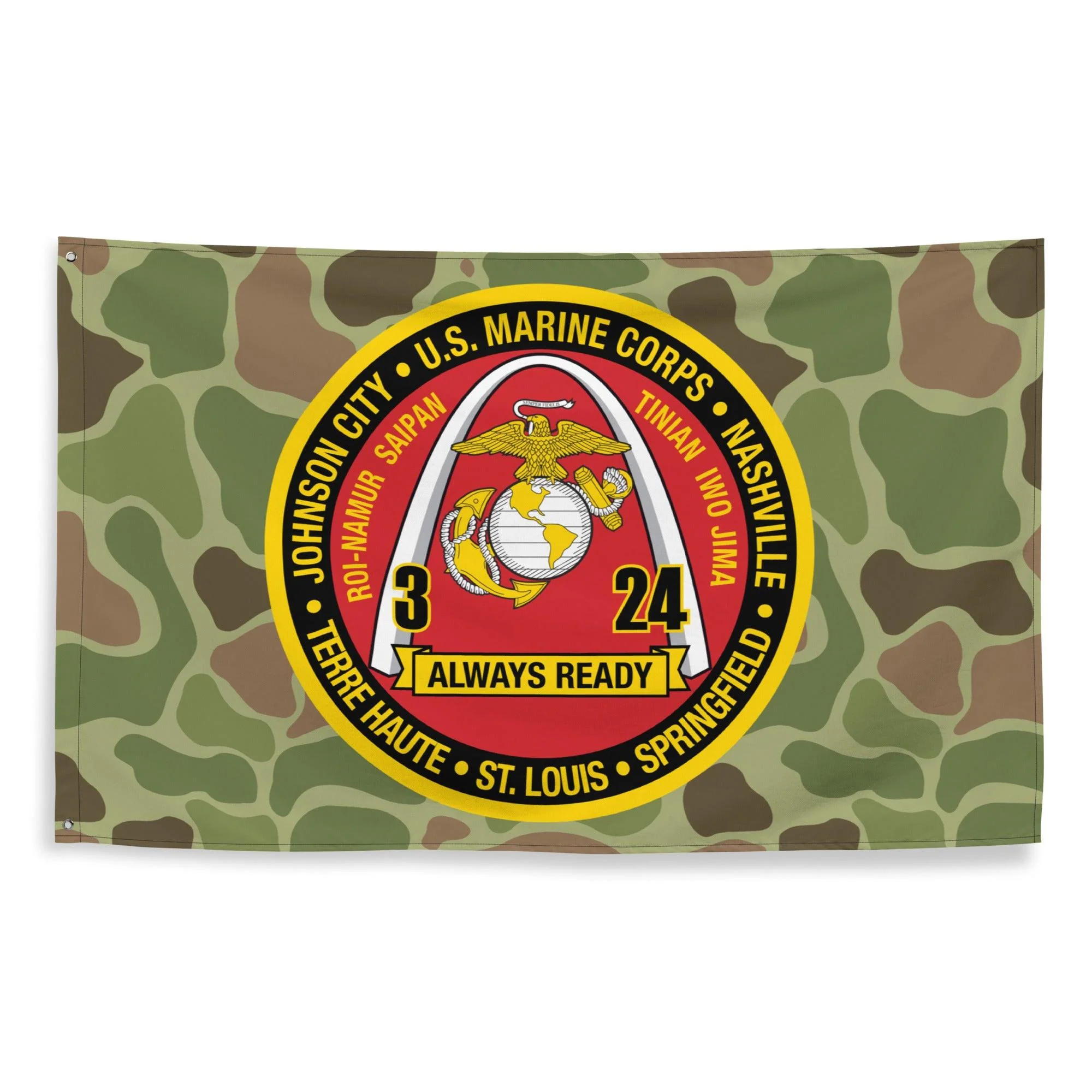 3rd Battalion 24th Marines (3/24 Marines) Frogskin Camo Flag - Image 3