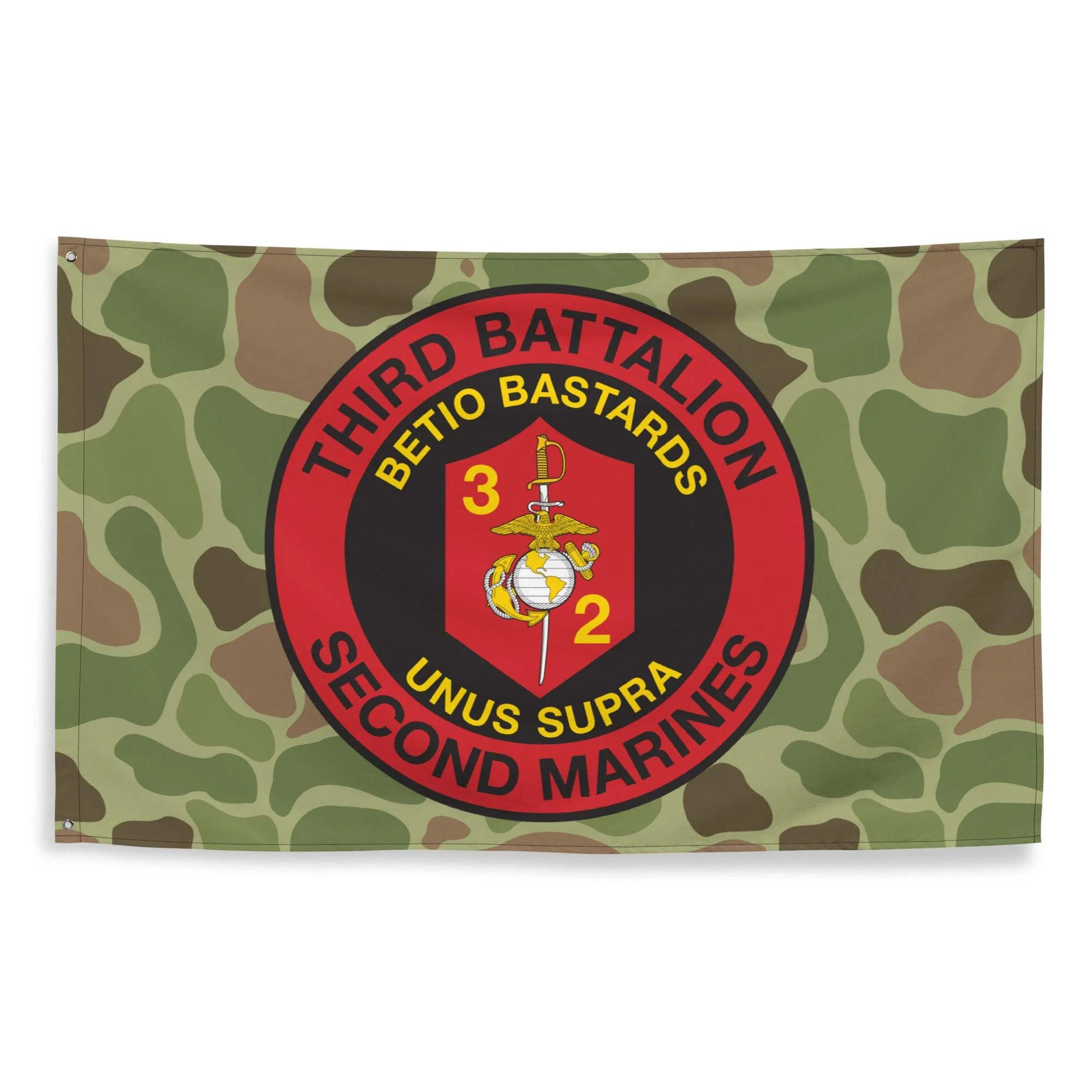 3rd Battalion 2nd Marines (3/2 Marines) Frogskin Camo Flag - Image 3