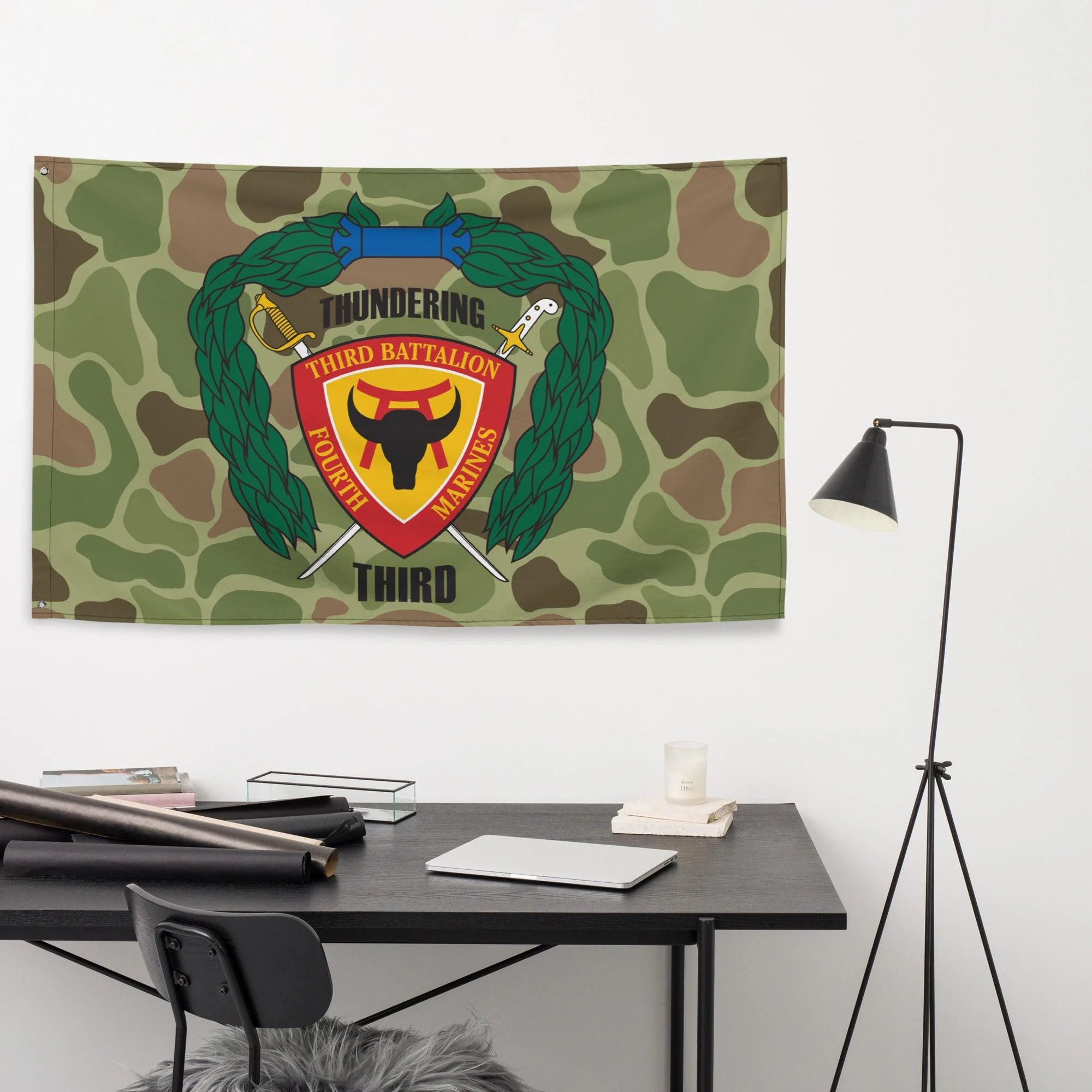 3rd Battalion 4th Marines (3/4 Marines) Frogskin Camo Flag - Image 2