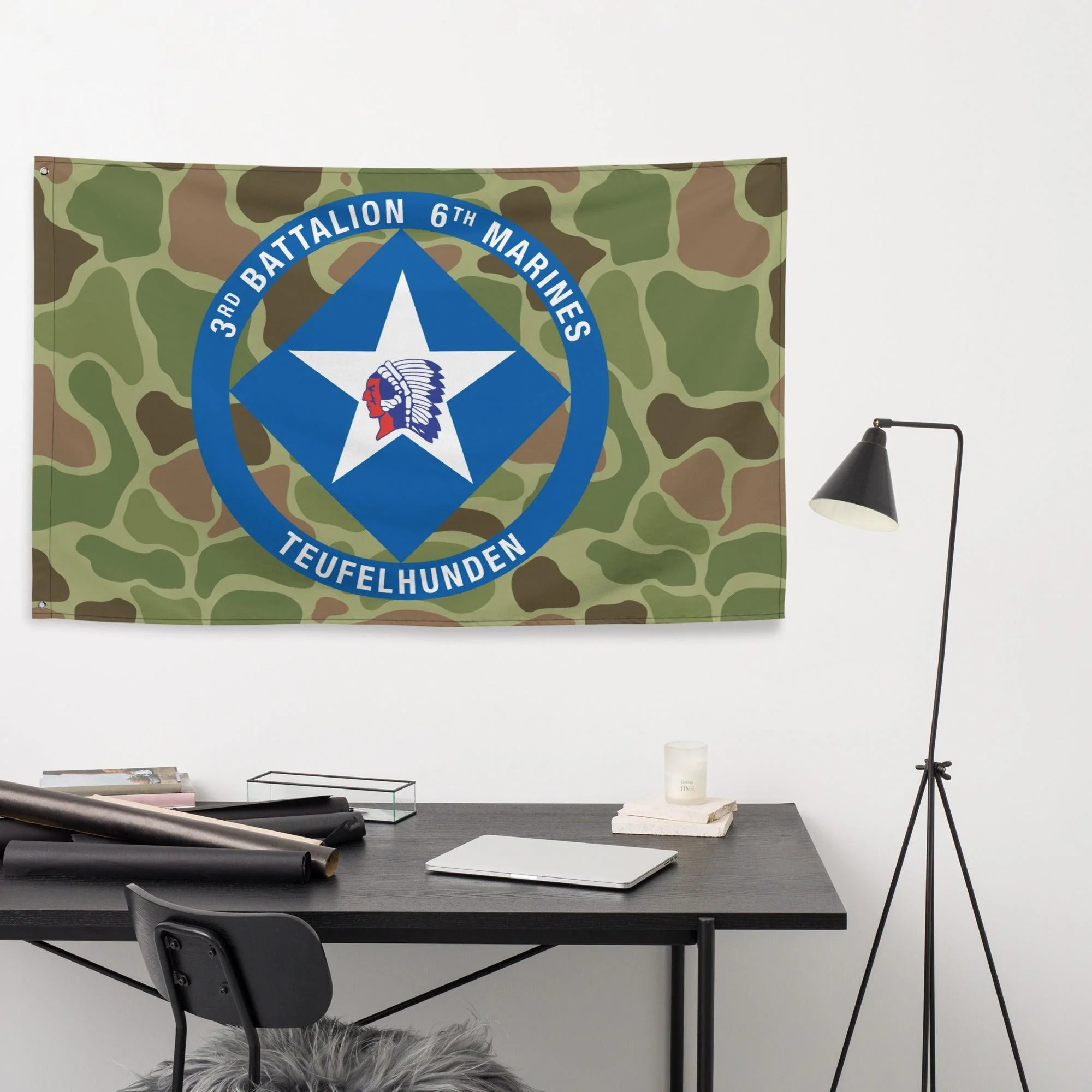 3/6 Marines Frogskin Camo USMC Flag - Image 2