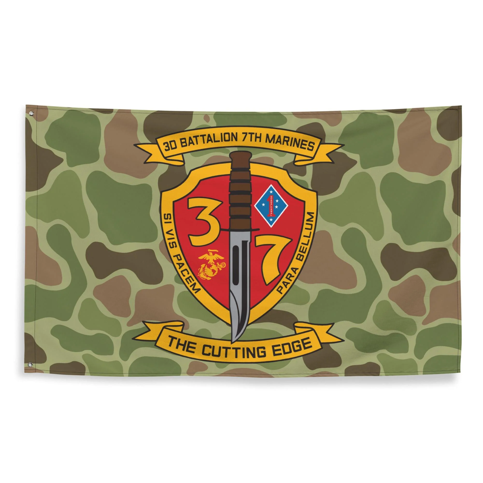 3rd Battalion 7th Marines (3/7 Marines) Frogskin Camo Flag - Image 3