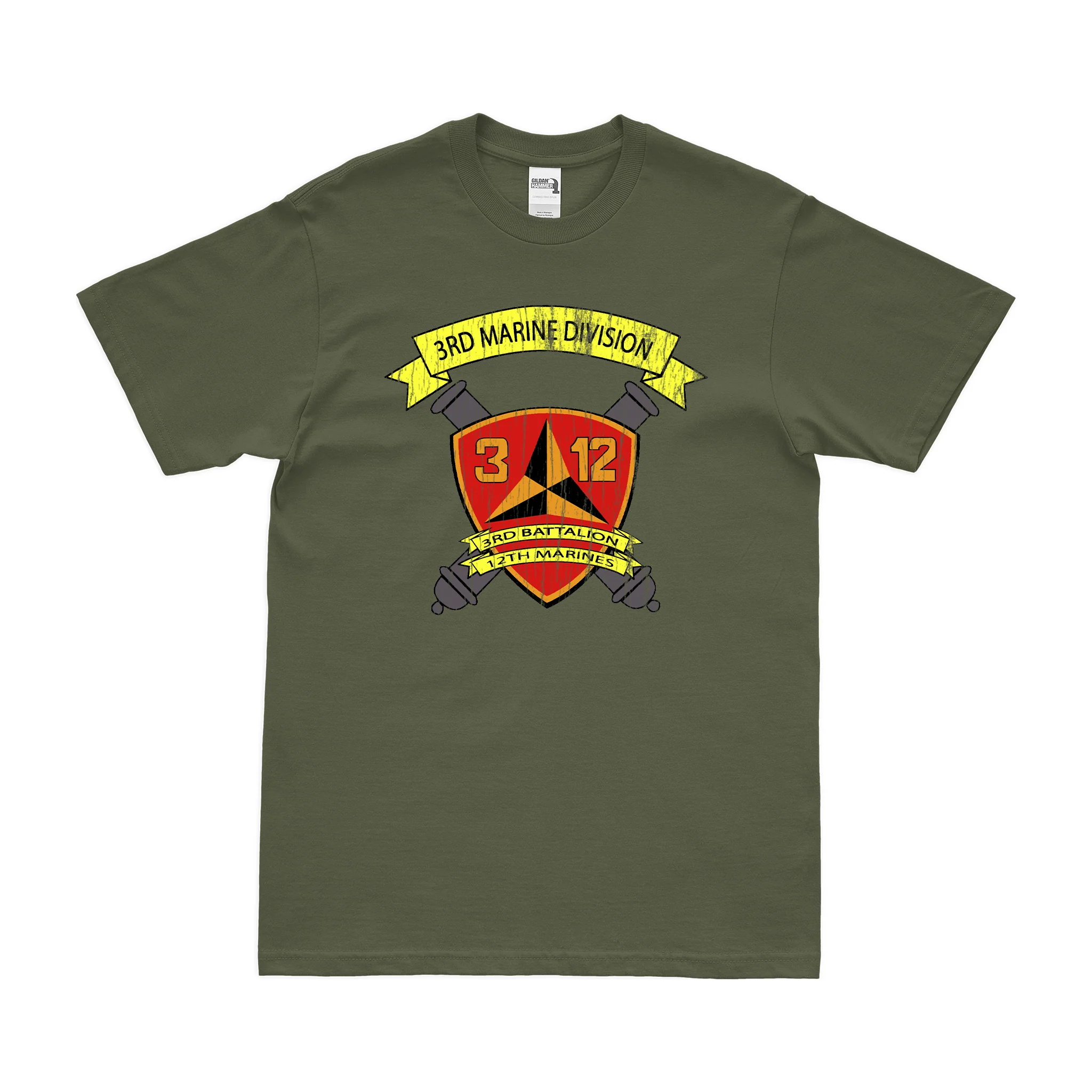 3rd Bn 12th Marines (3/12 Marines) Unit Logo T-Shirt - Image 4